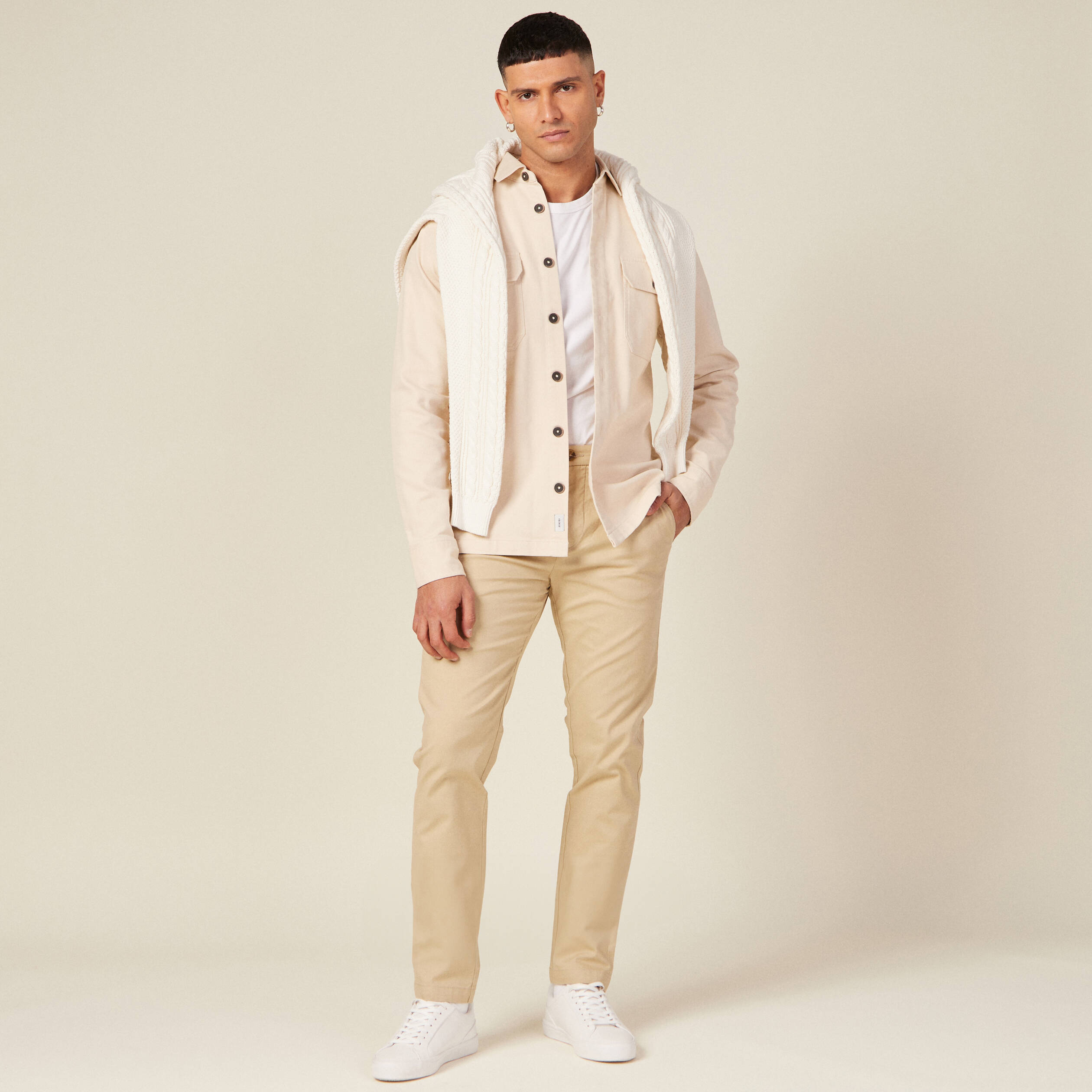 pantalon slim instinct chino beige homme Pantalon slim Instinct chino beige homme