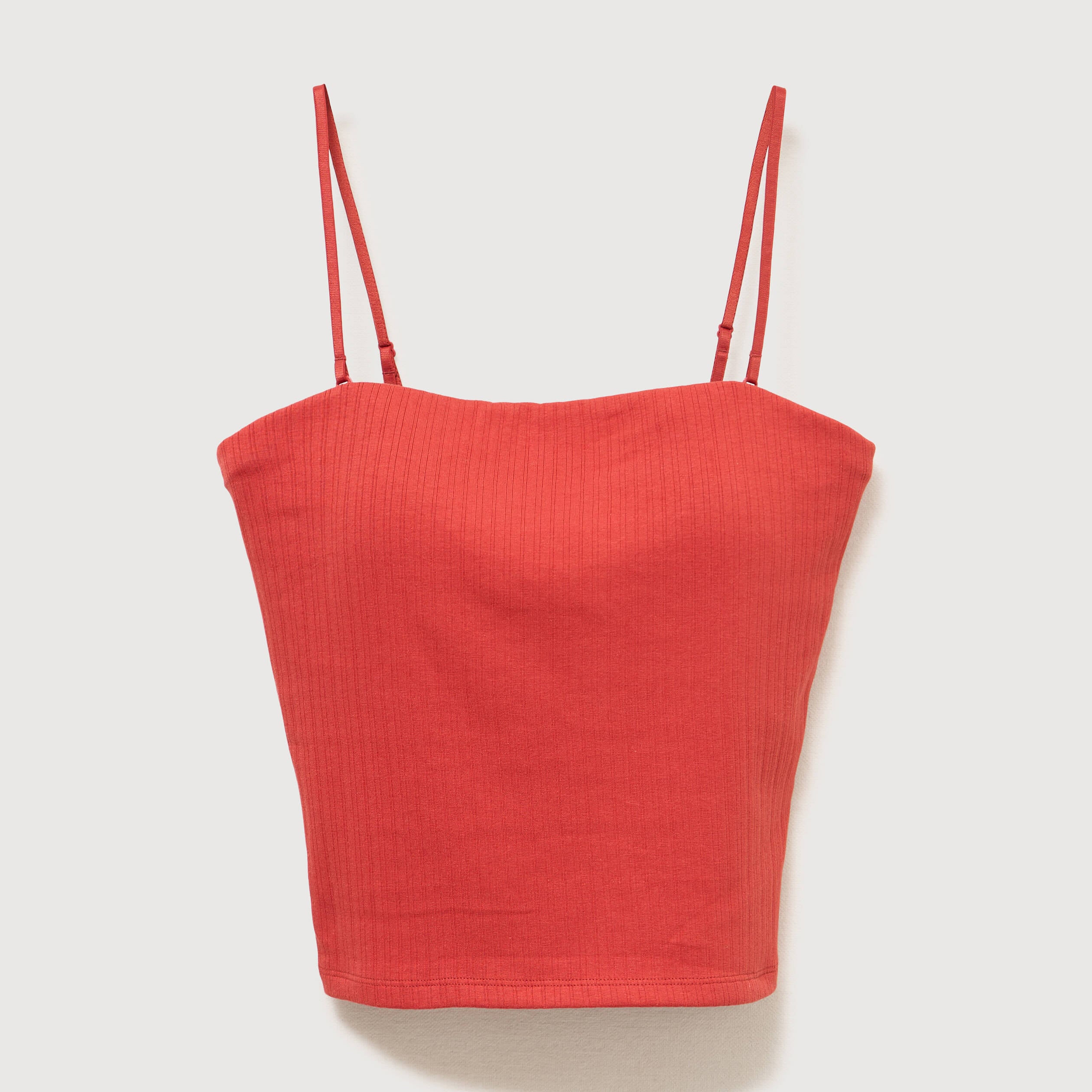 D&eacute;bardeur ajust&eacute; cropped d&eacute;collet&eacute; orange fonc&eacute; femme