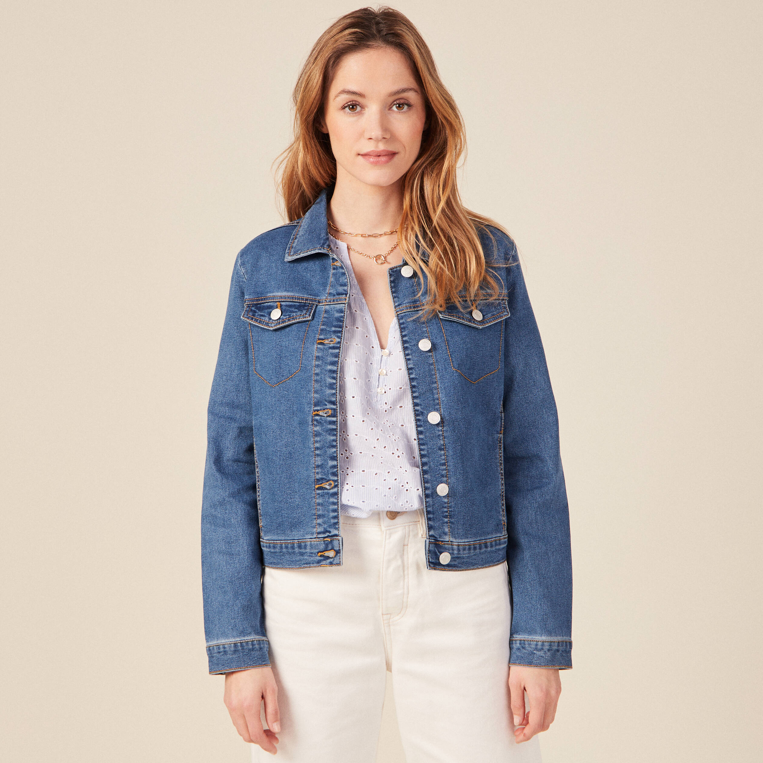 veste en jean eco responsable denim stone femme Veste en jean éco-responsable denim stone femme