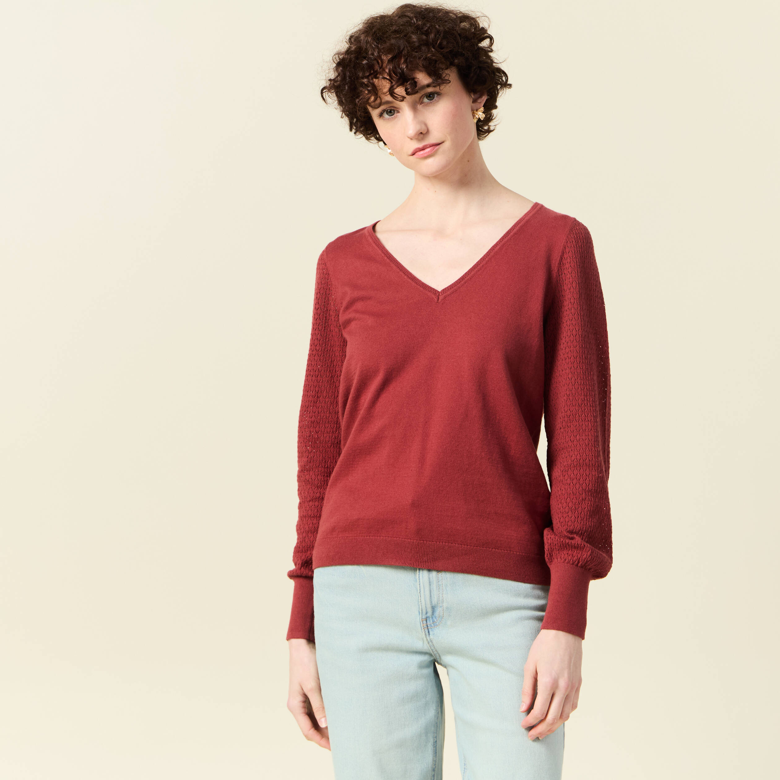 pull manches longues vieux rose femme Pull manches longues vieux rose femme