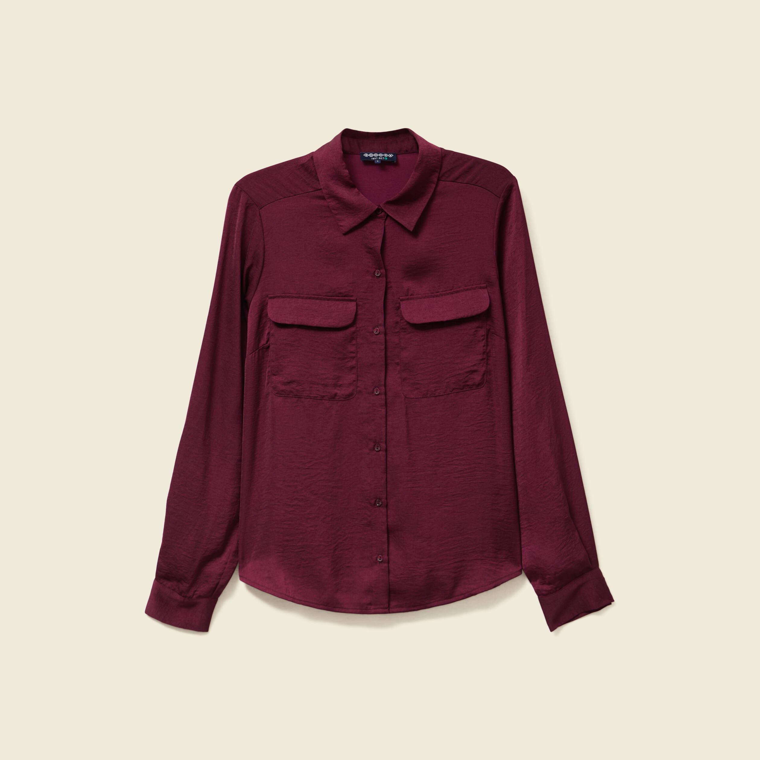 Chemise Satin Bordeaux Femme Chemise Bordeaux Satinée Col