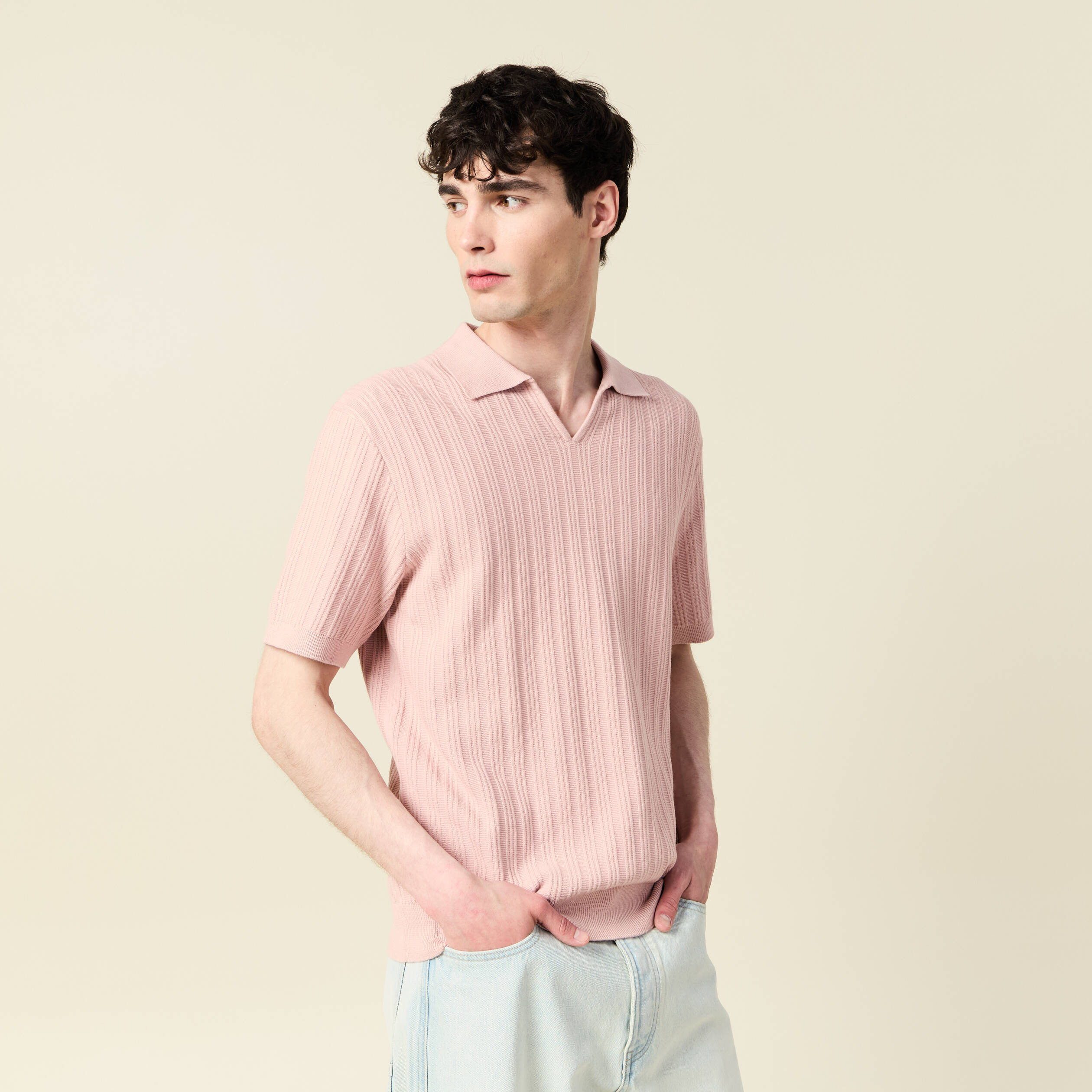 polo manches courtes rose pastel homme Polo manches courtes rose pastel homme