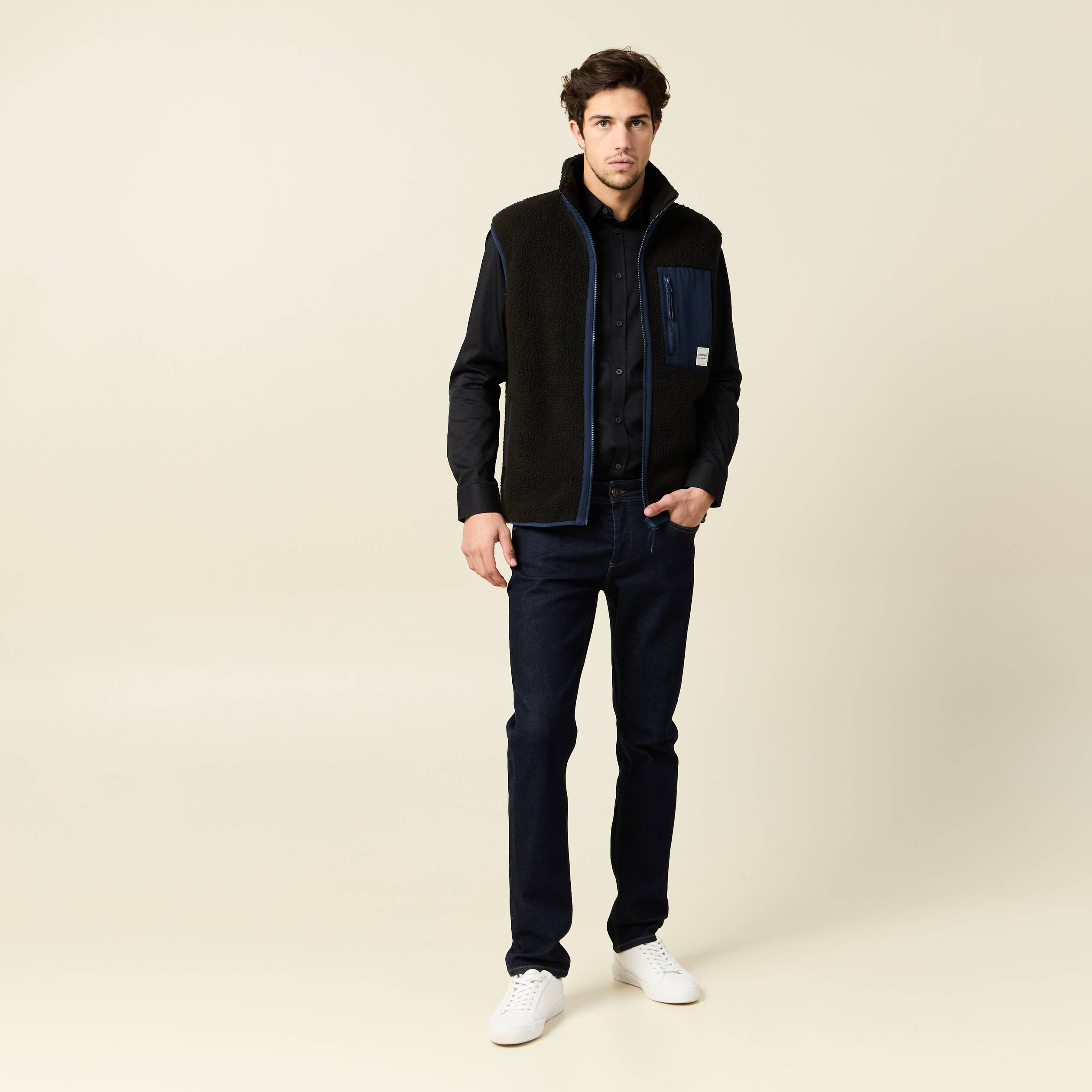 Olymp Manches Longues Homme De Couleur Noir En Destockage 2060188-noir00 - Modz