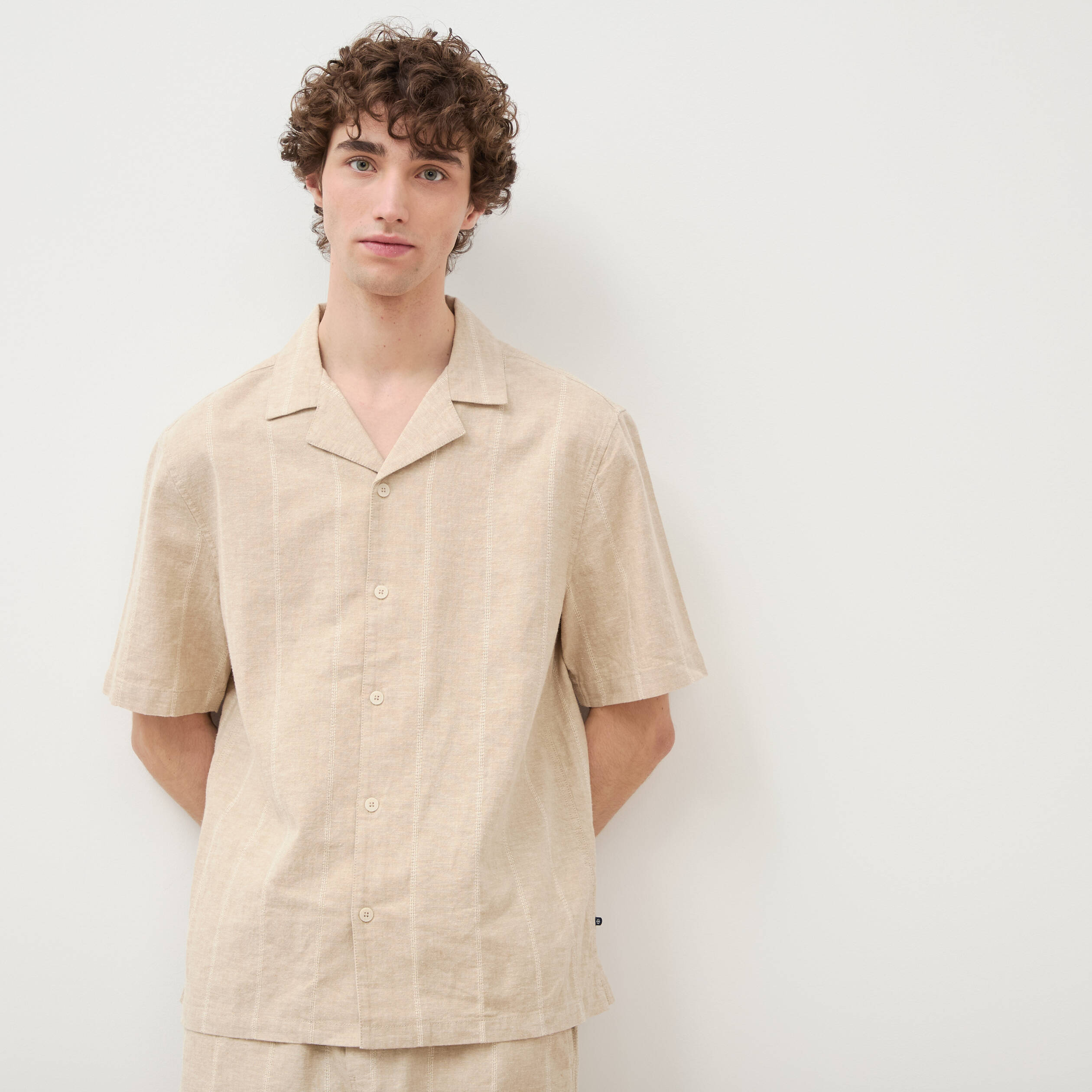 Chemise boyfriend manches courtes vert clair homme
