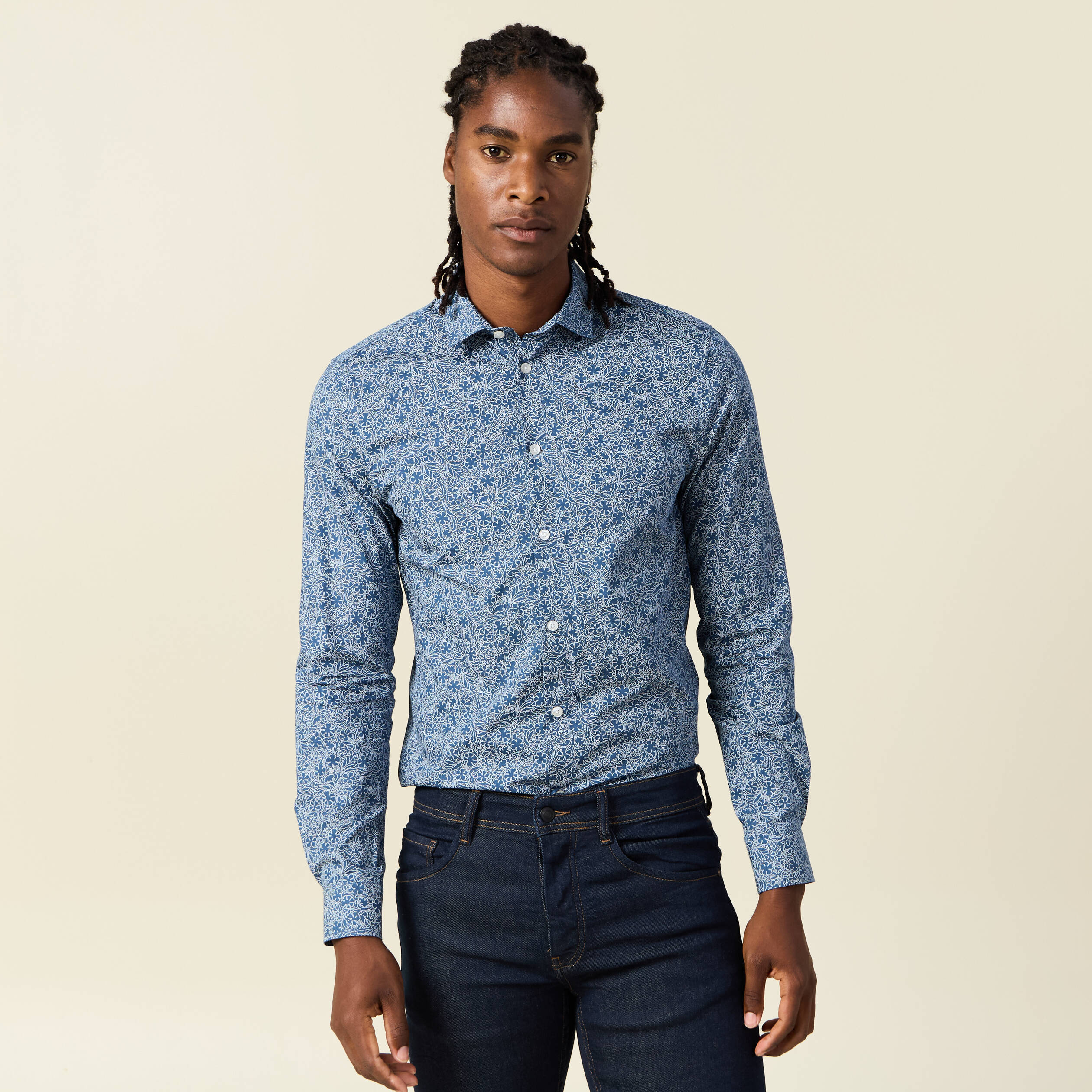 Chemise bleu marine homme