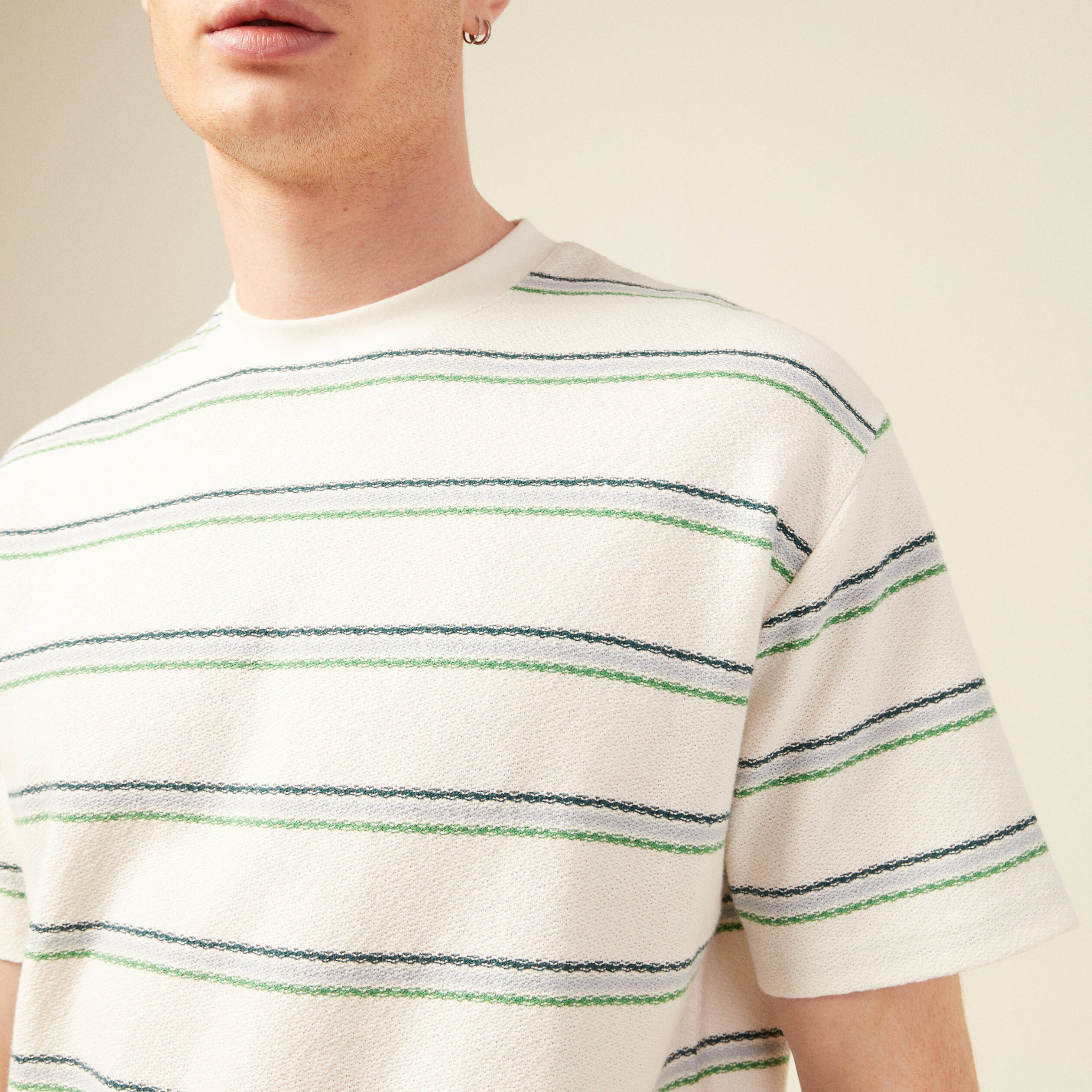 t shirt manches courtes ecru homme T-shirt manches courtes ecru homme