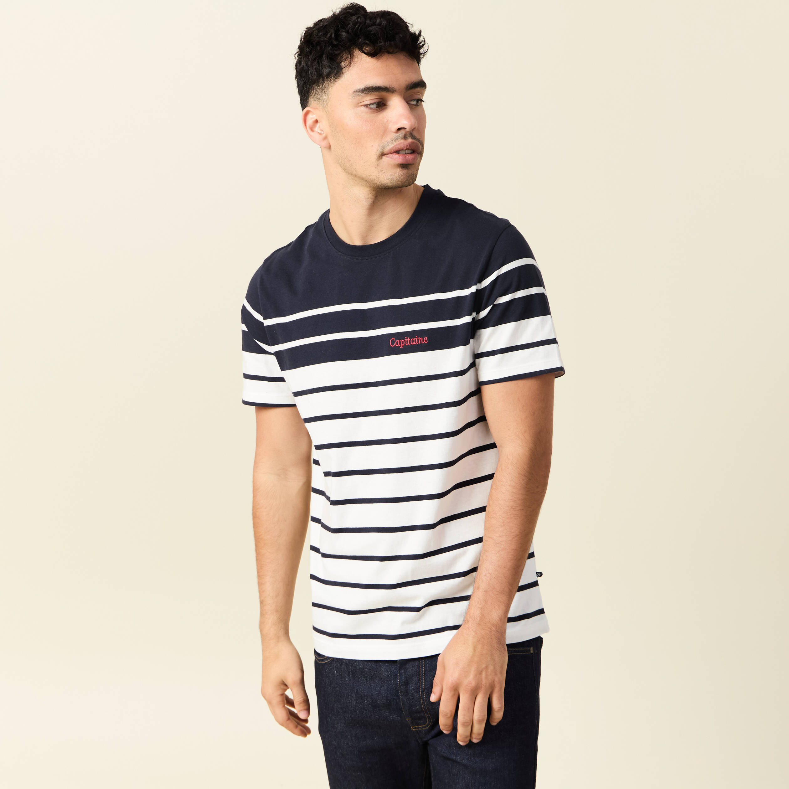 t shirt manches courtes ecru homme T-shirt manches courtes ecru homme