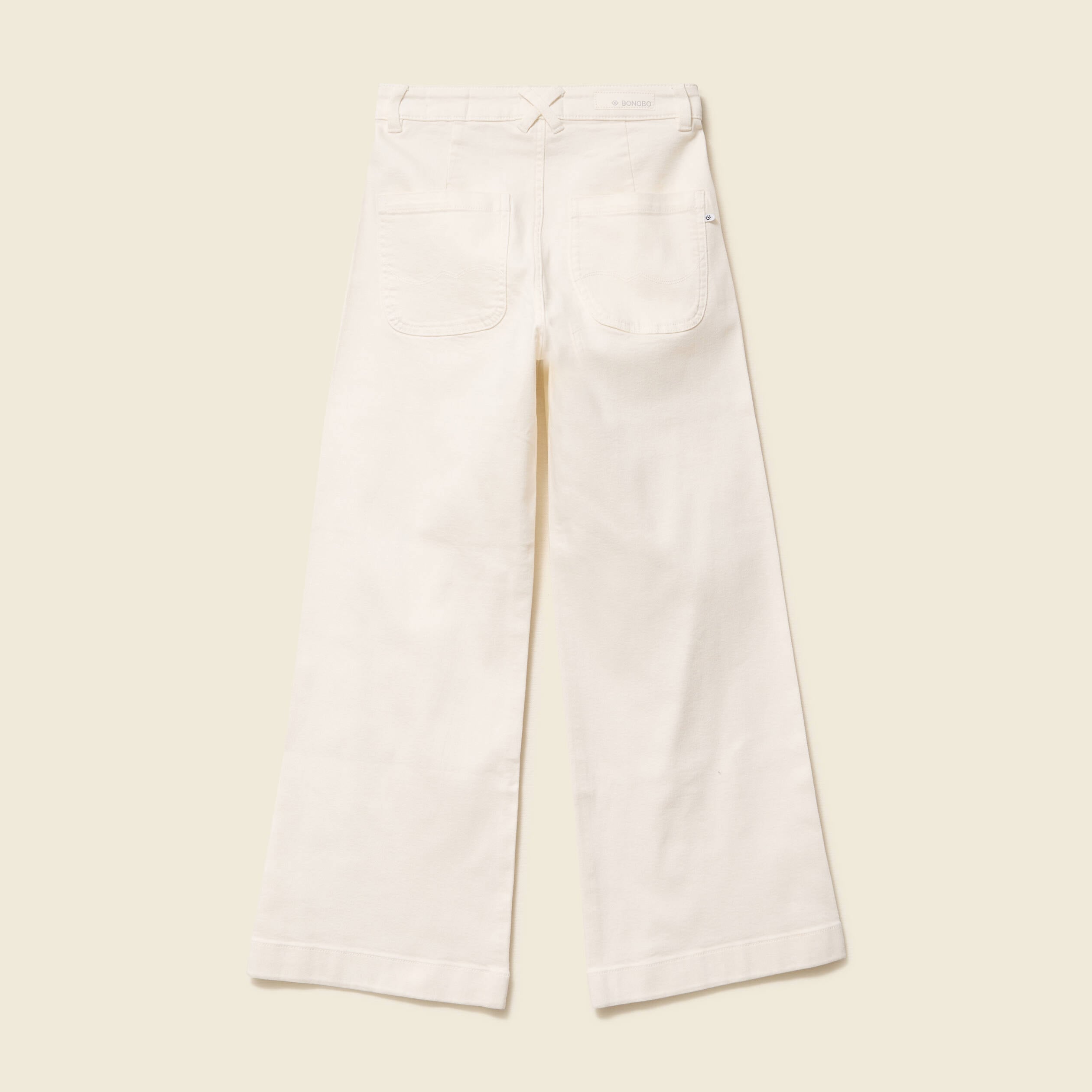 Jeans large taille haute denim blanc femme