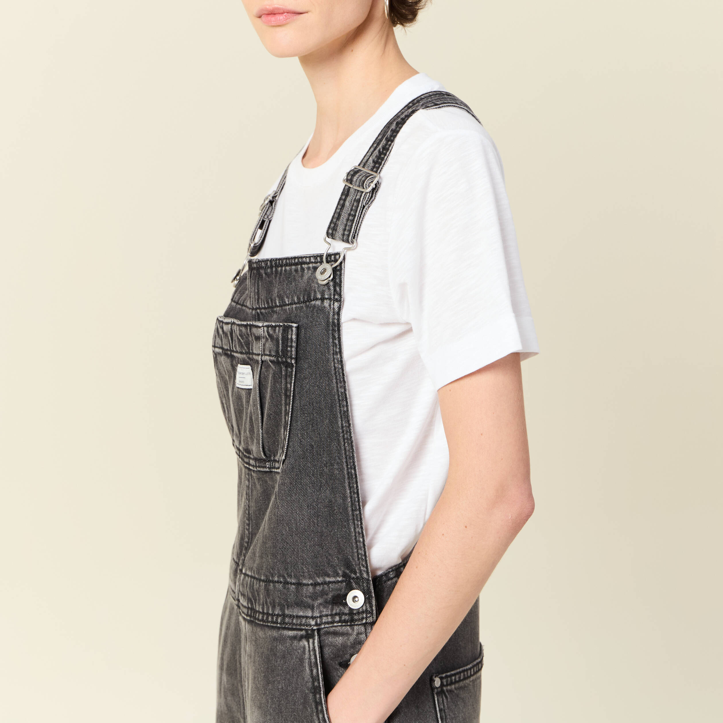 salopette en jean denim gris femme Salopette en jean denim gris femme