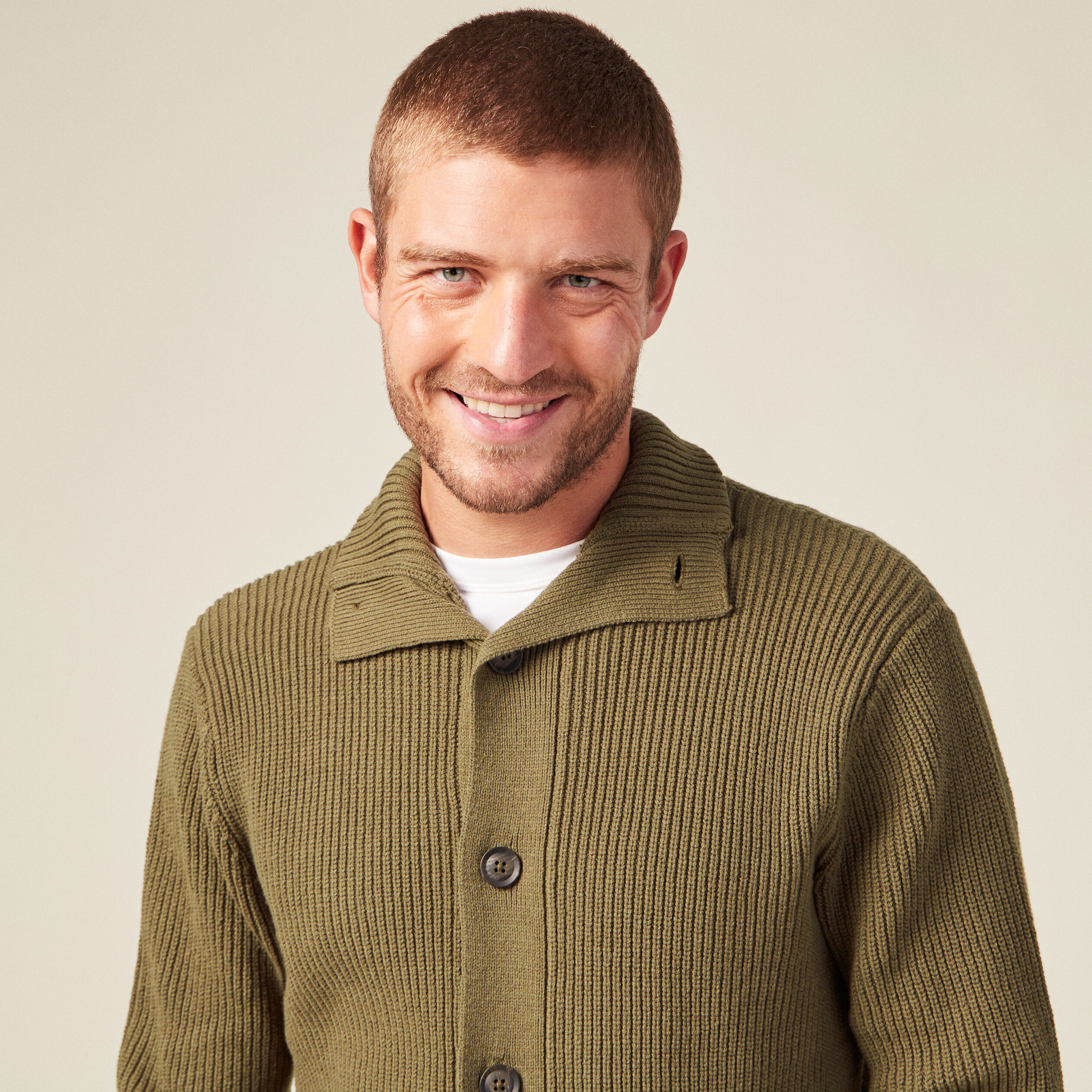 Gilet manches longues beige homme