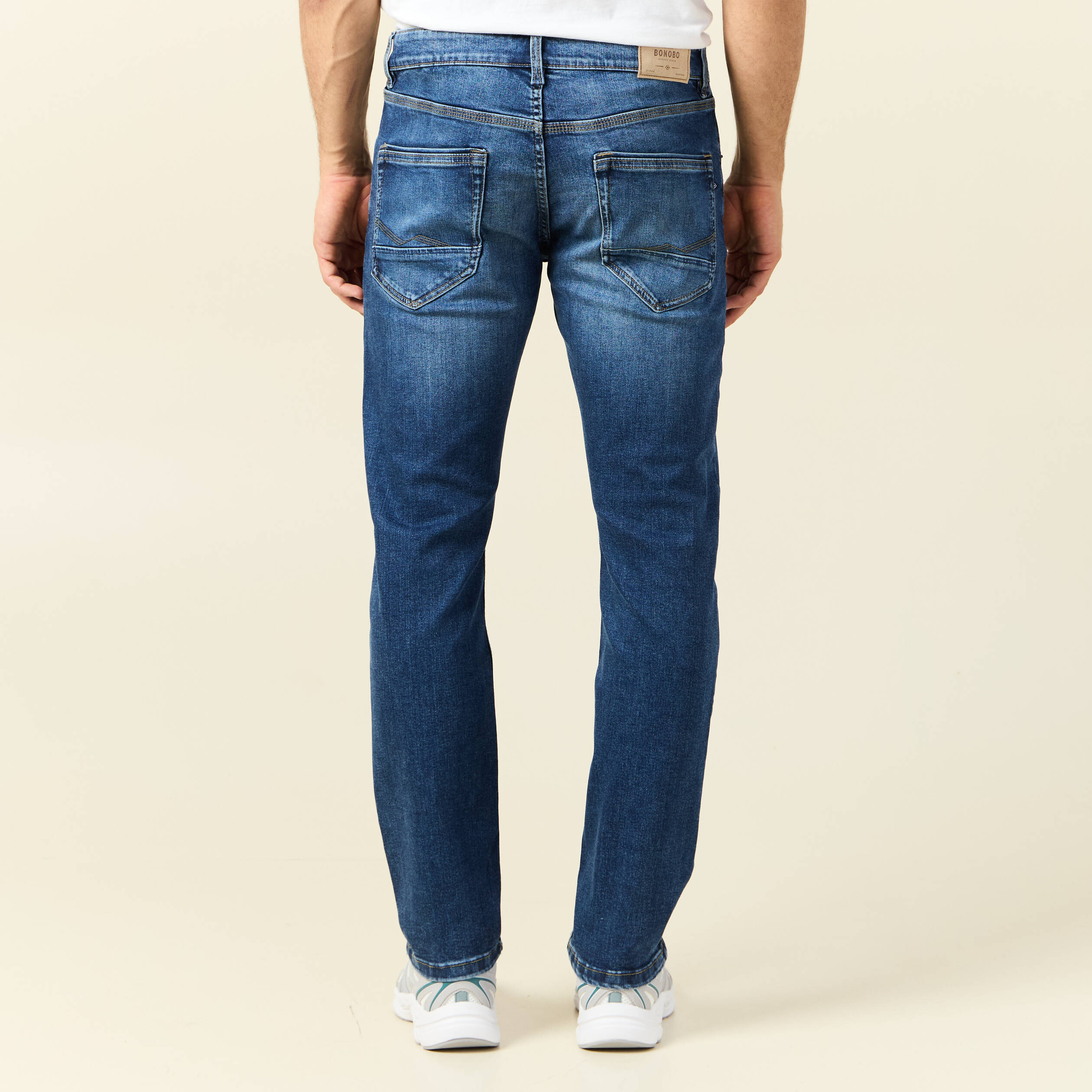 Jeans straight éco-responsable denim stone homme