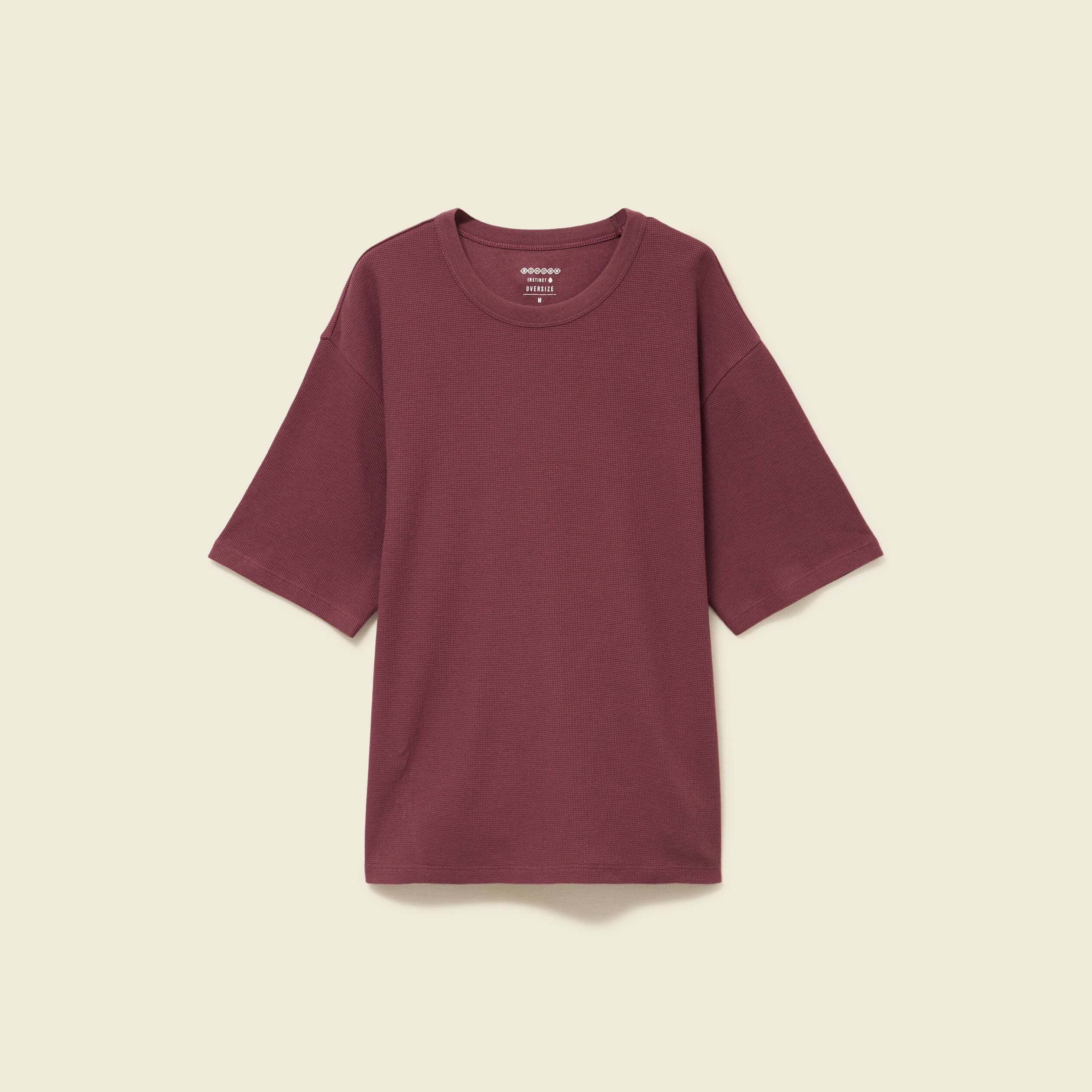 T-shirt ample en coton manches courtes vieux rose homme