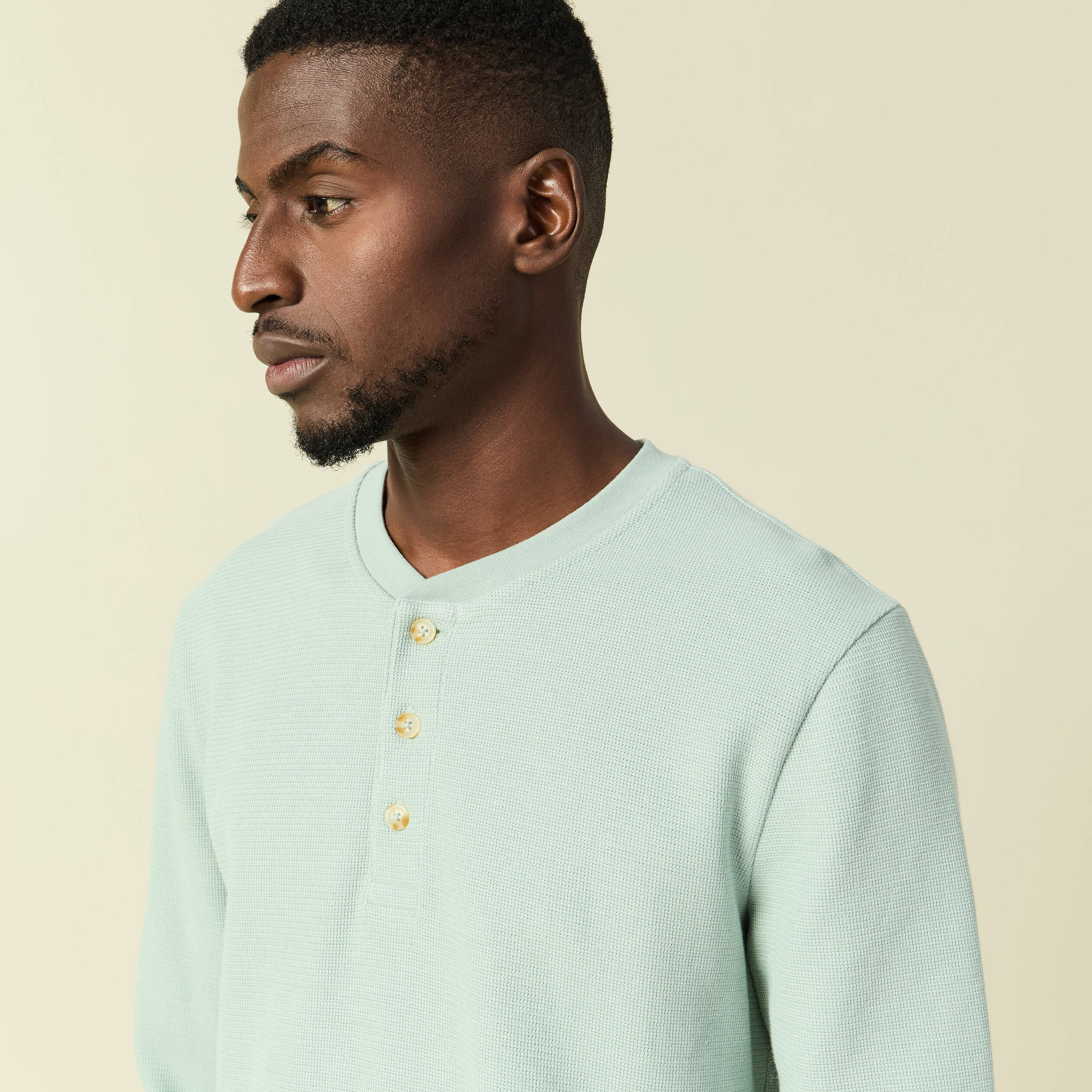 T-shirt manches longues vert pastel homme
