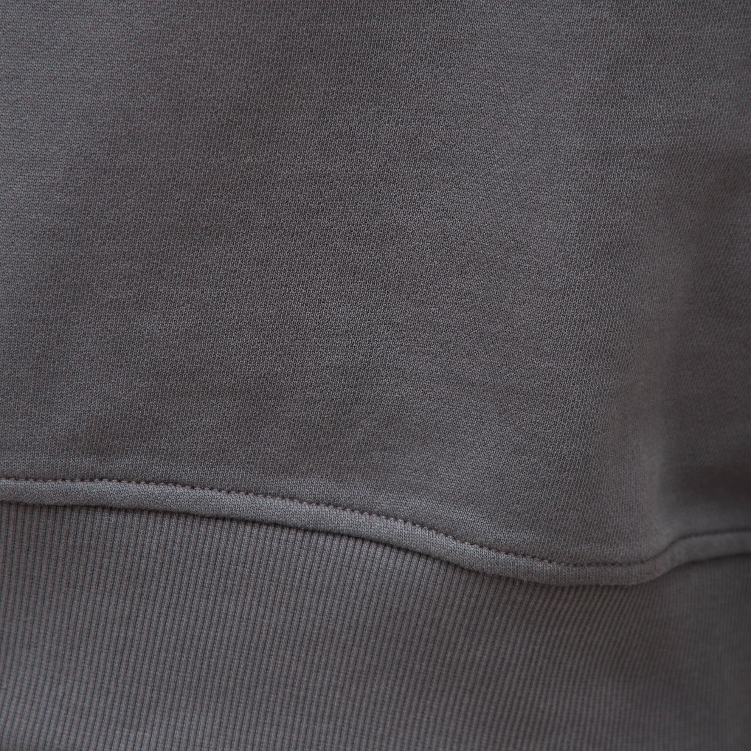 Sweat col rond manches longues en coton gris fonc&eacute; homme