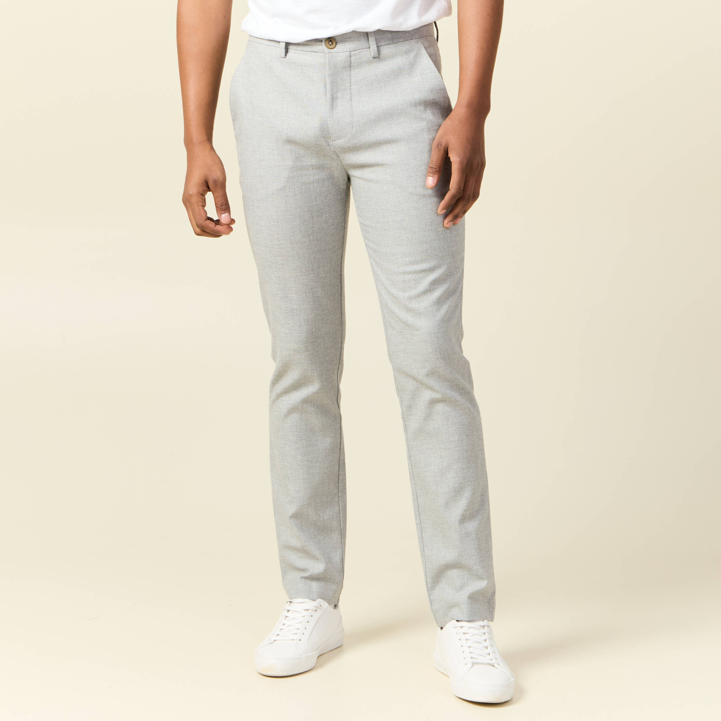 Pantalon chino gris foncé homme