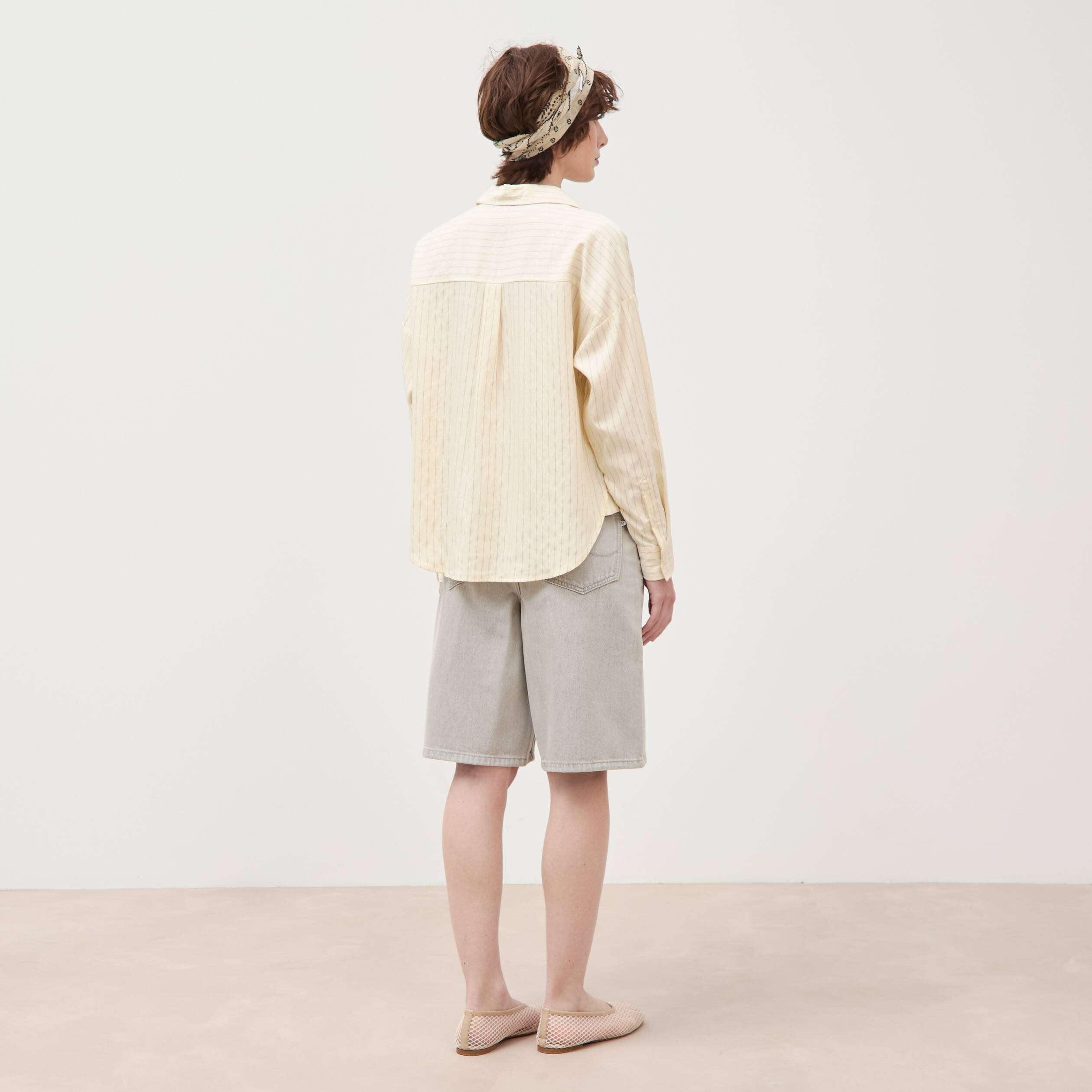 Chemise manches longues fluide creme femme