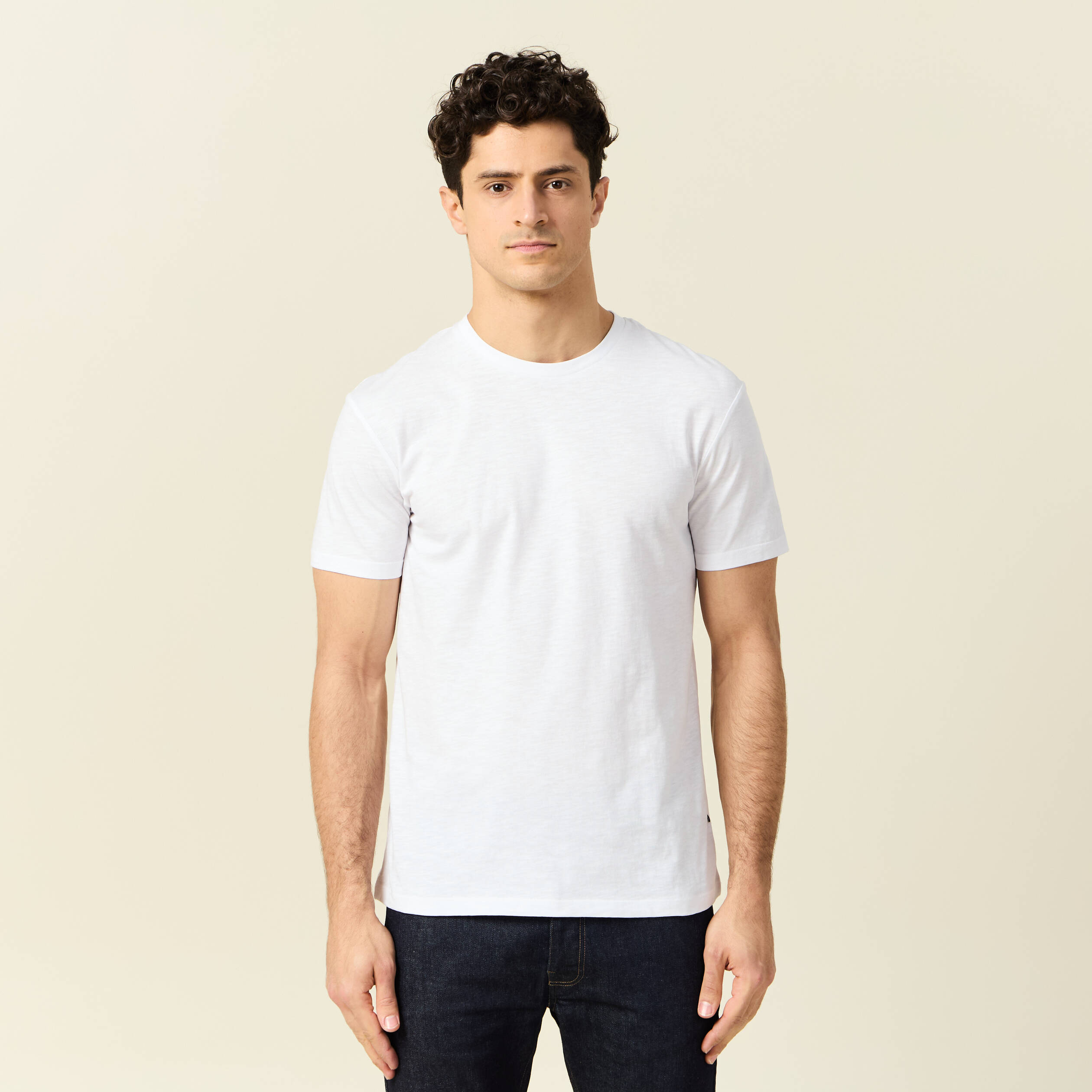 T-shirt Instinct col rond blanc homme