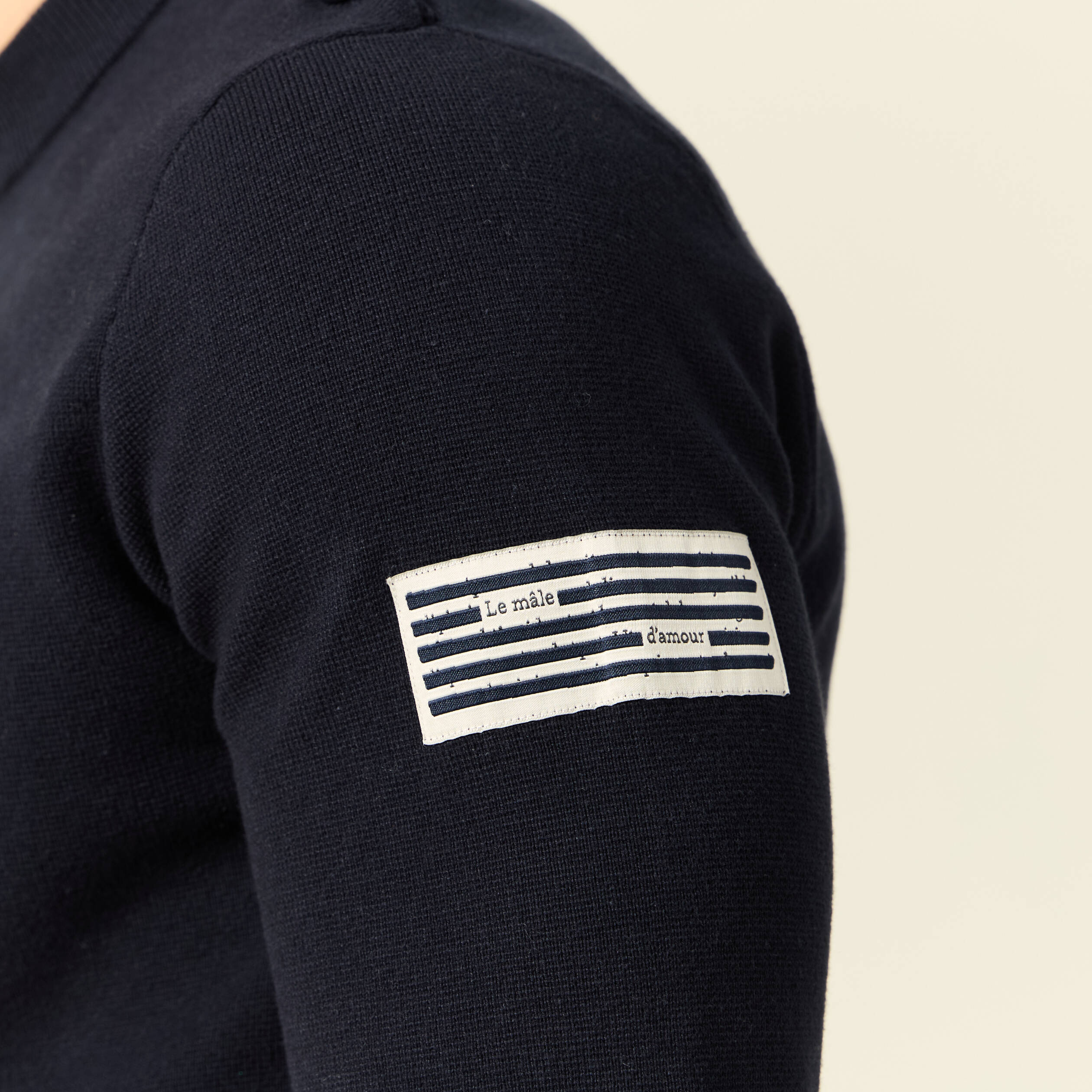 Pull manches longues bleu marine homme
