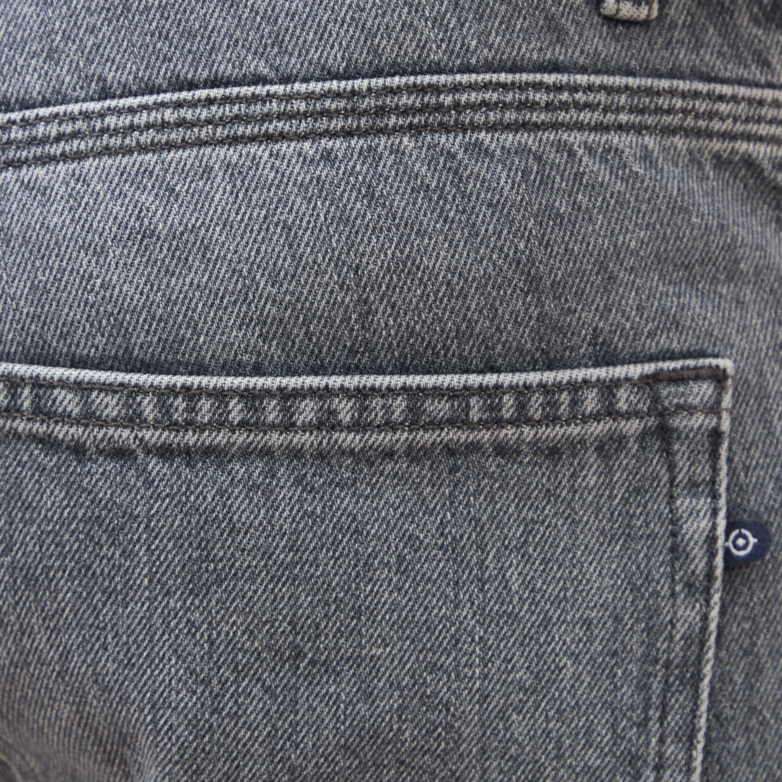 Jeans straight longueur 32 en coton bleu gris homme