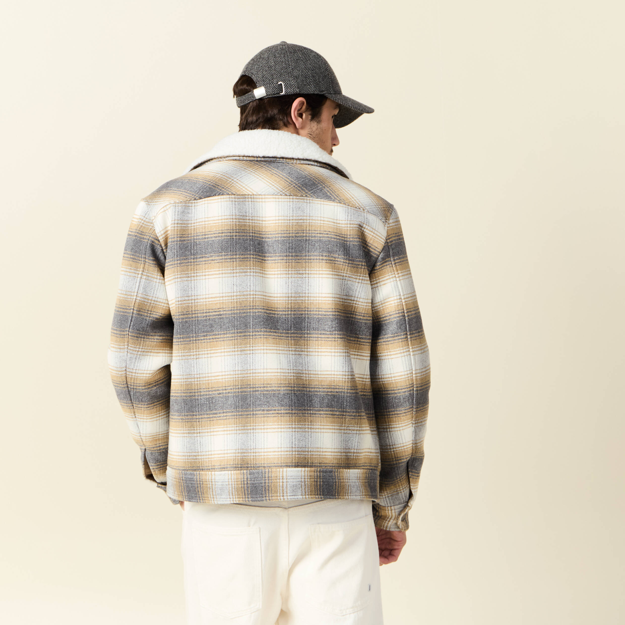 blouson zippe col aviateur gris fonce homme Blouson zippé col aviateur gris foncé homme