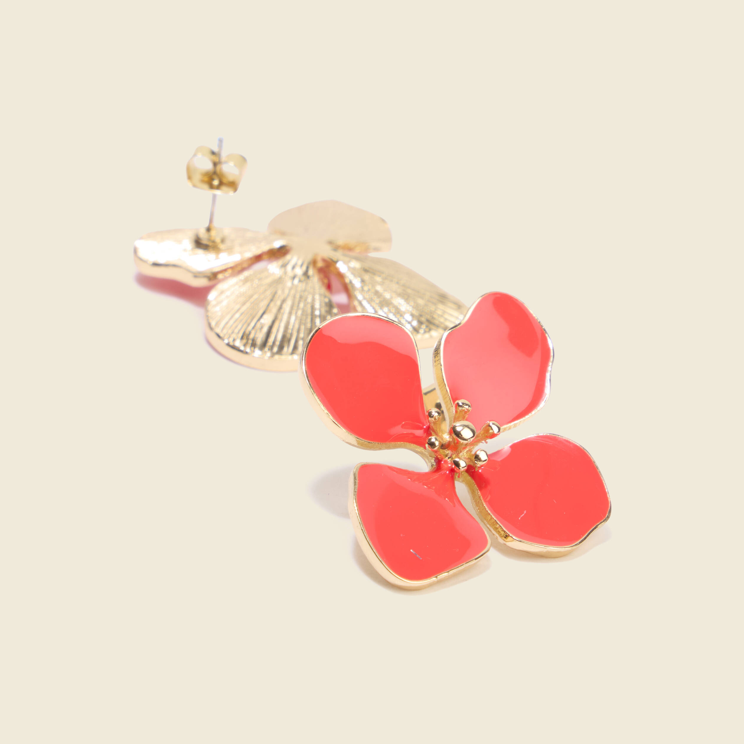 Boucles d'oreilles rouge fonc&eacute; femme