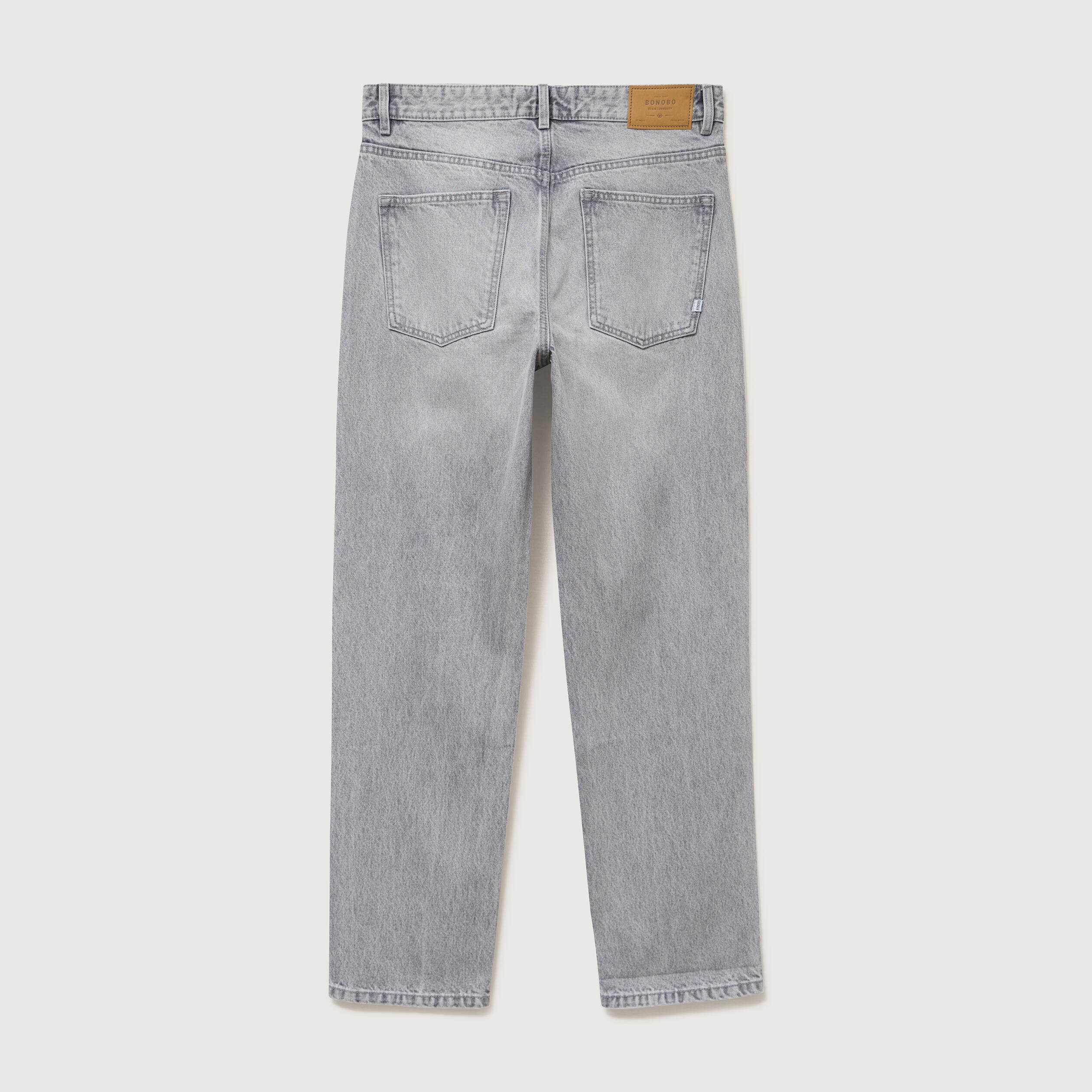 Jeans large longueur 34 en coton denim snow gris homme