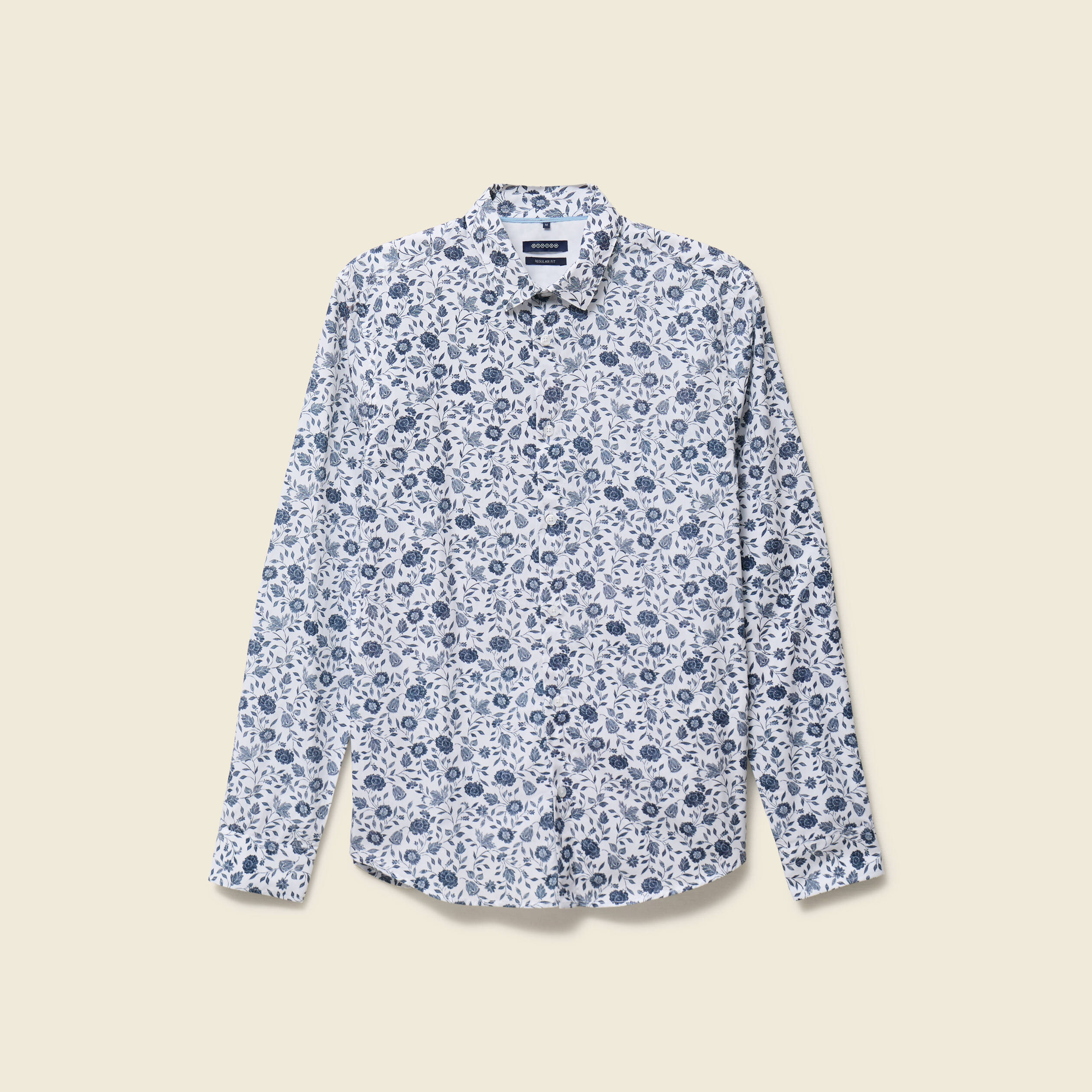 Chemise en coton manches longues blanc homme