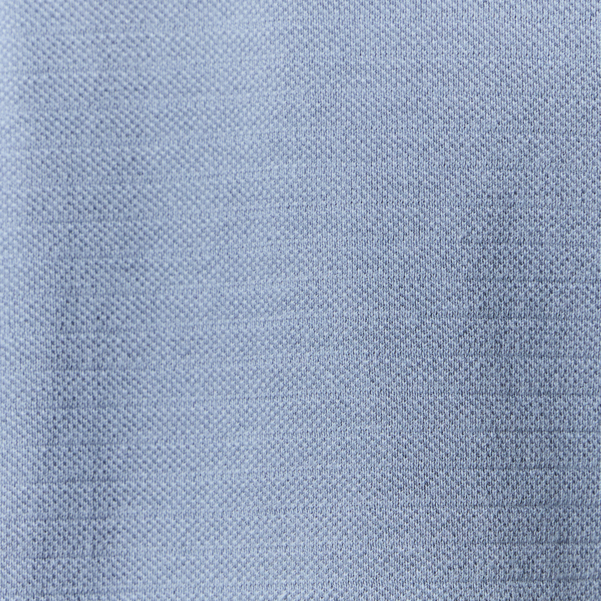 Polo cintr&eacute; en coton manches courtes bleu fonc&eacute; homme