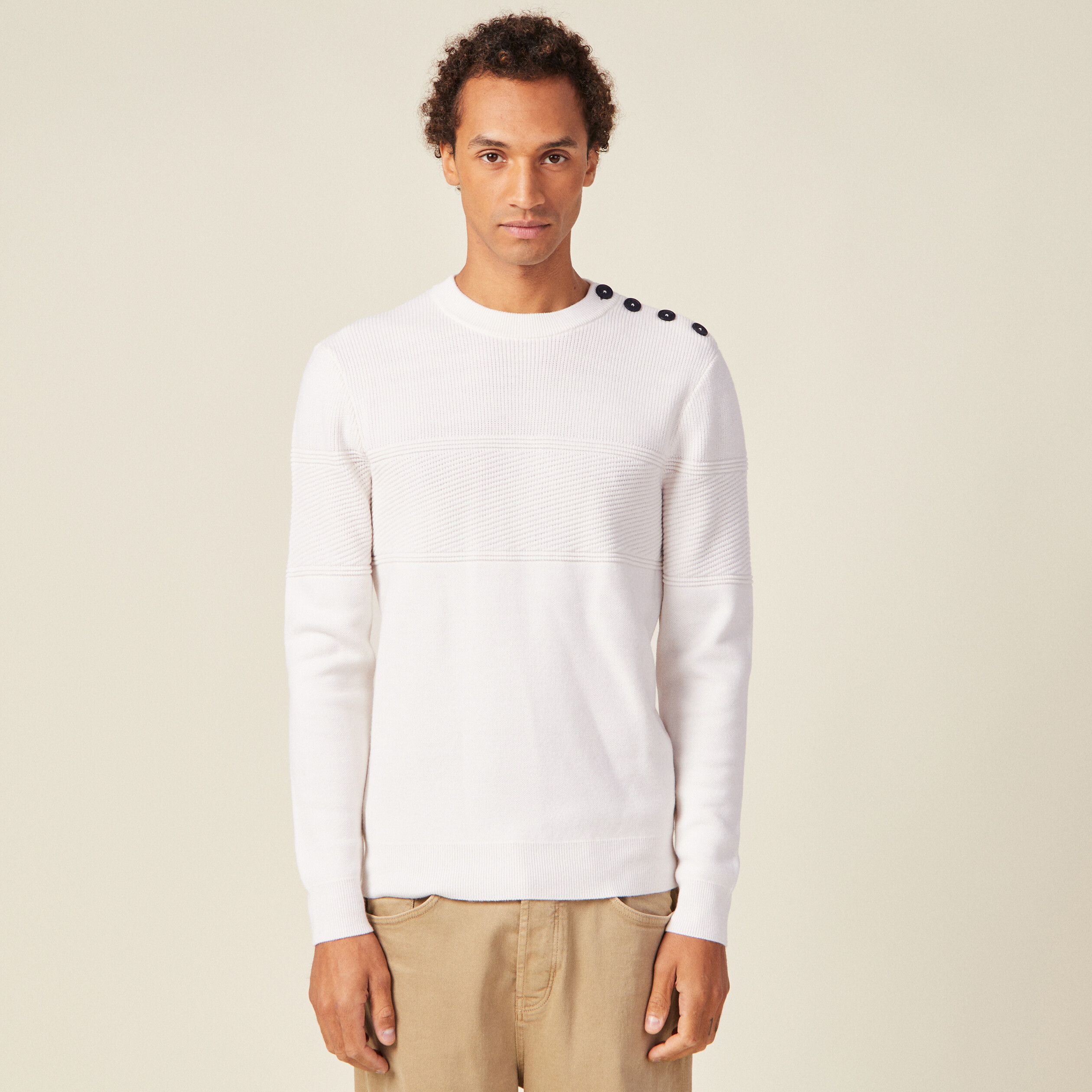 pull manches longues ecru homme Pull manches longues ecru homme