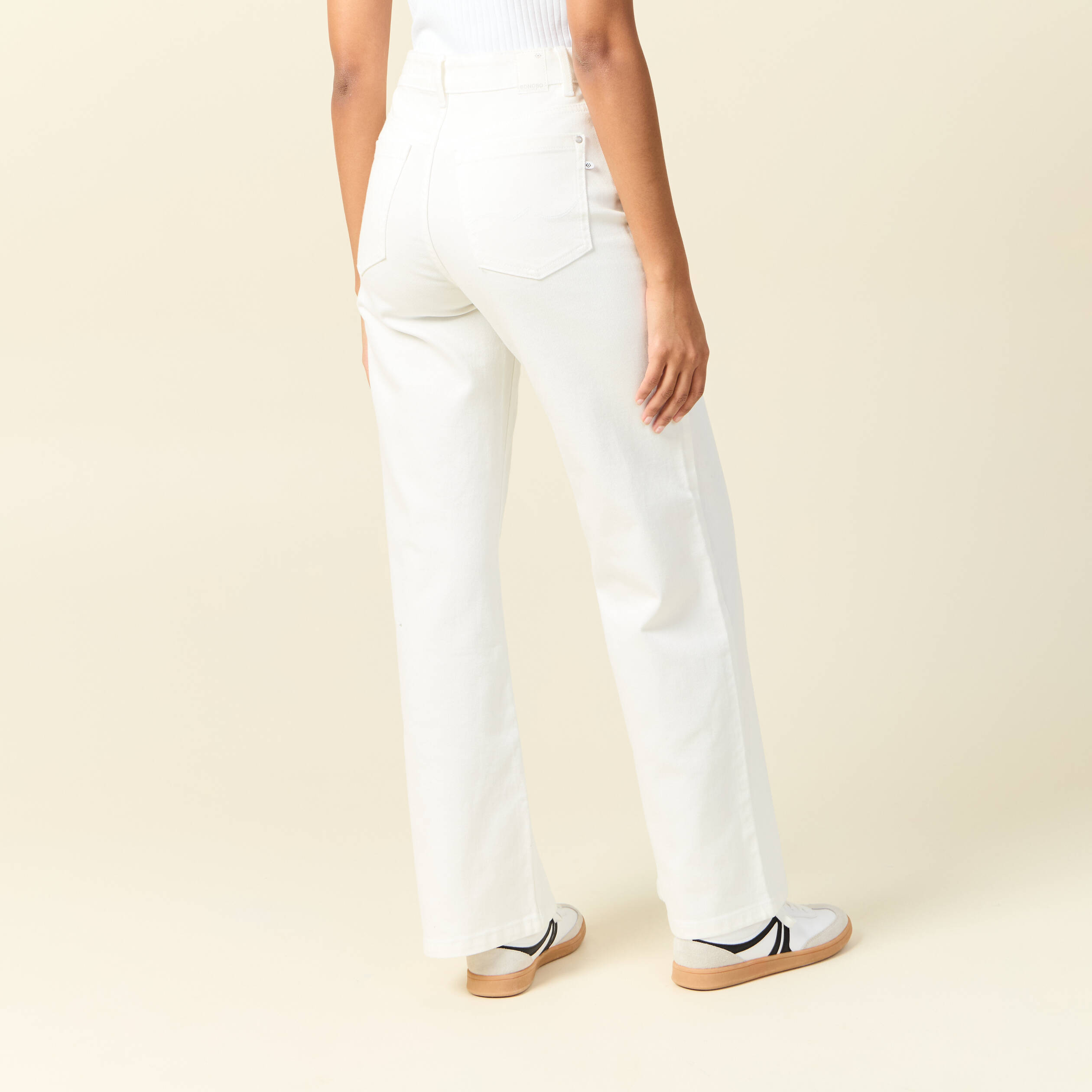 jeans large eco responsable denim blanc femme Jeans large éco-responsable denim blanc femme