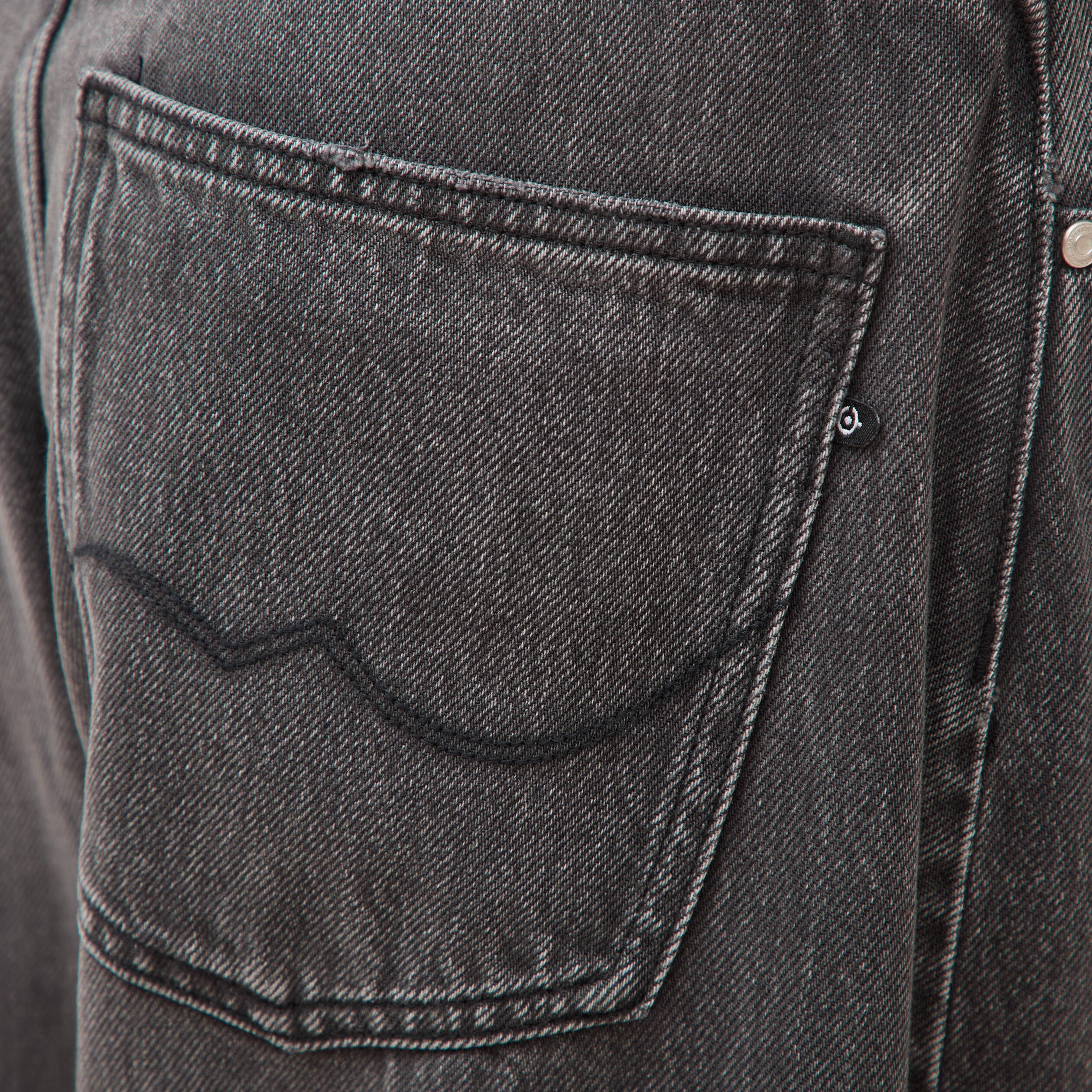 Jeans barrel taille standard denim gris femme