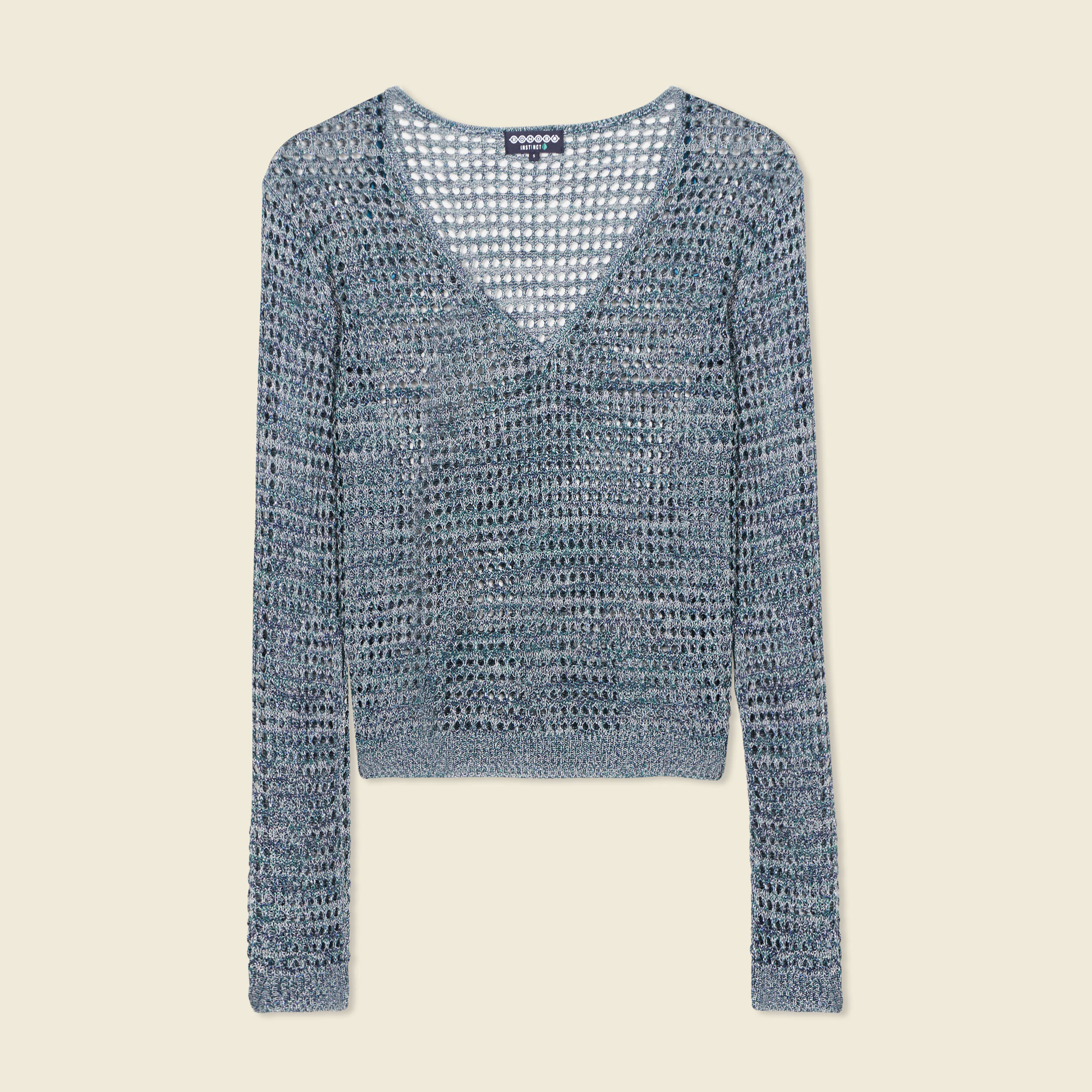 Pull éco-responsable bleu pétrole femme