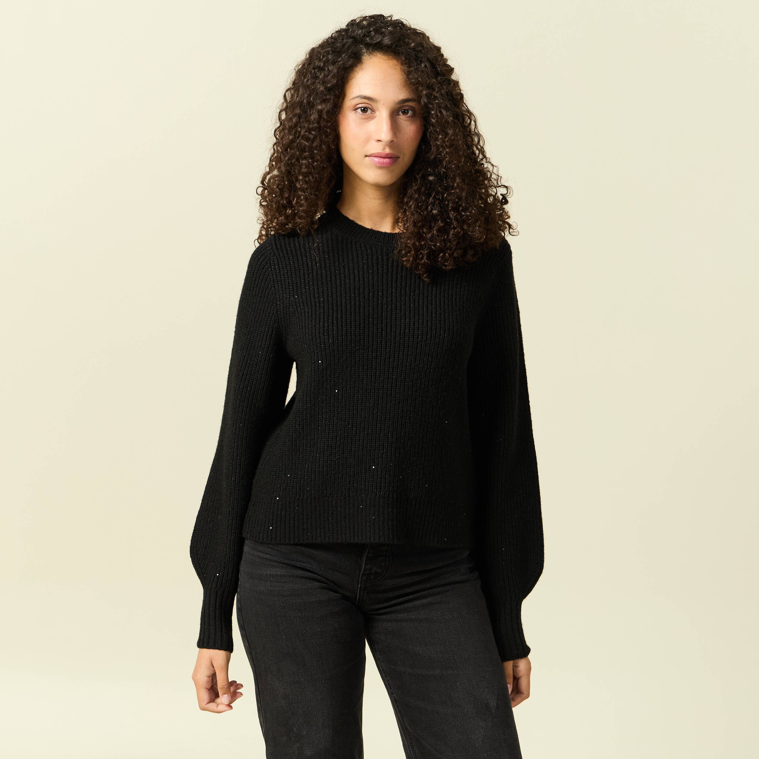 Pull Noir Col Roulé Manches Longues en Laine / Fox / Polyamide FEMME | Majestic Filatures – MAJESTIC FILATURES