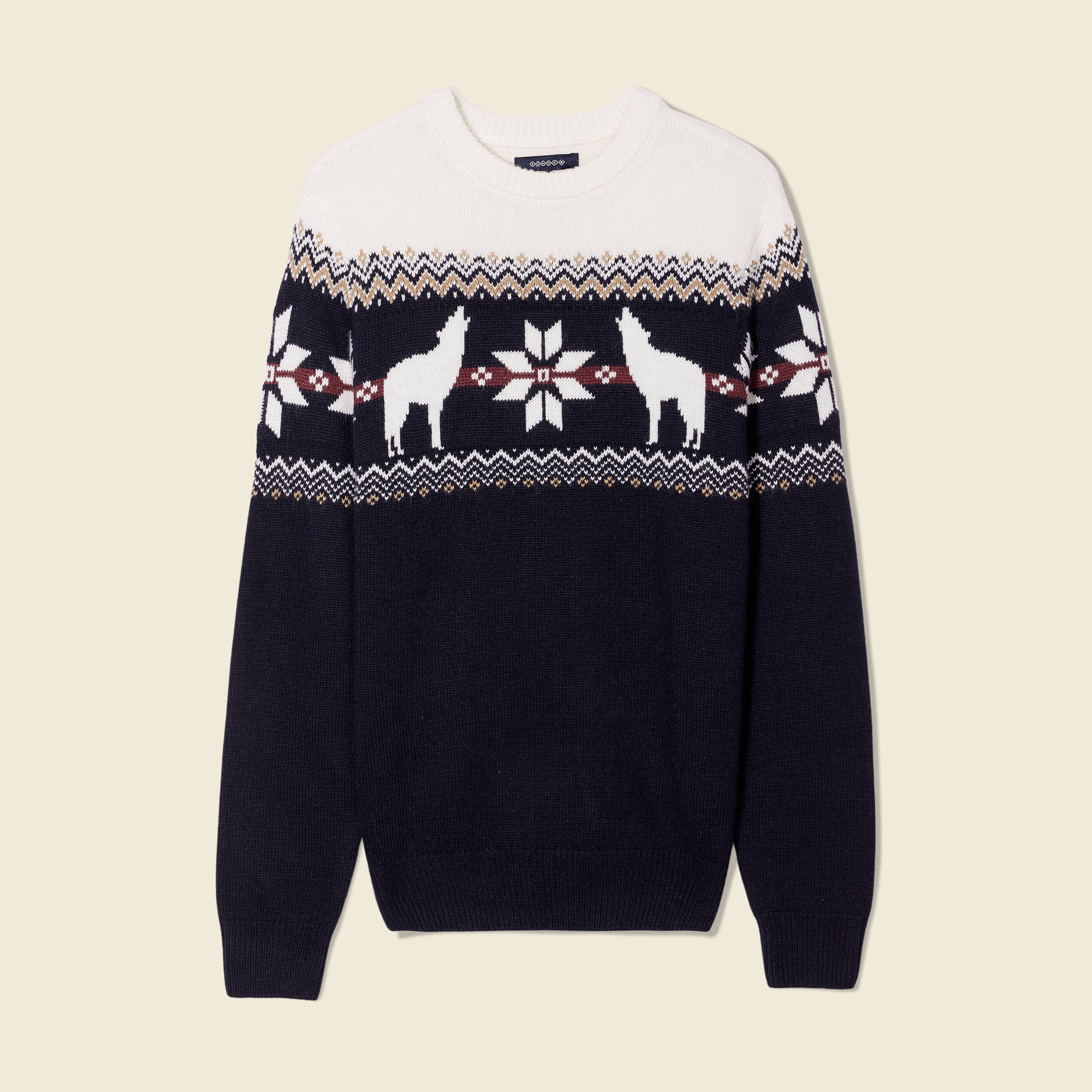 Pull manches longues bleu marine homme