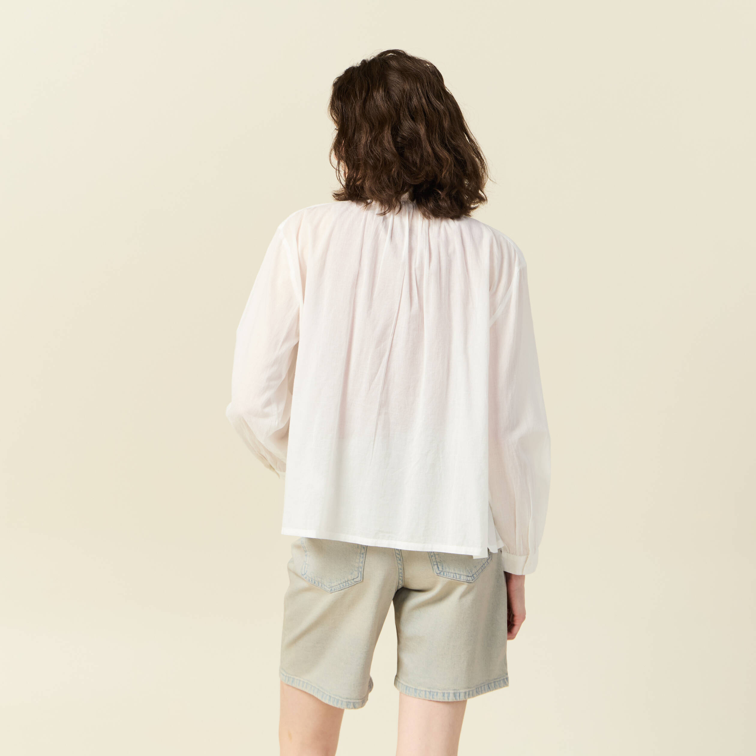 chemise manches longues ecru femme Chemise manches longues ecru femme