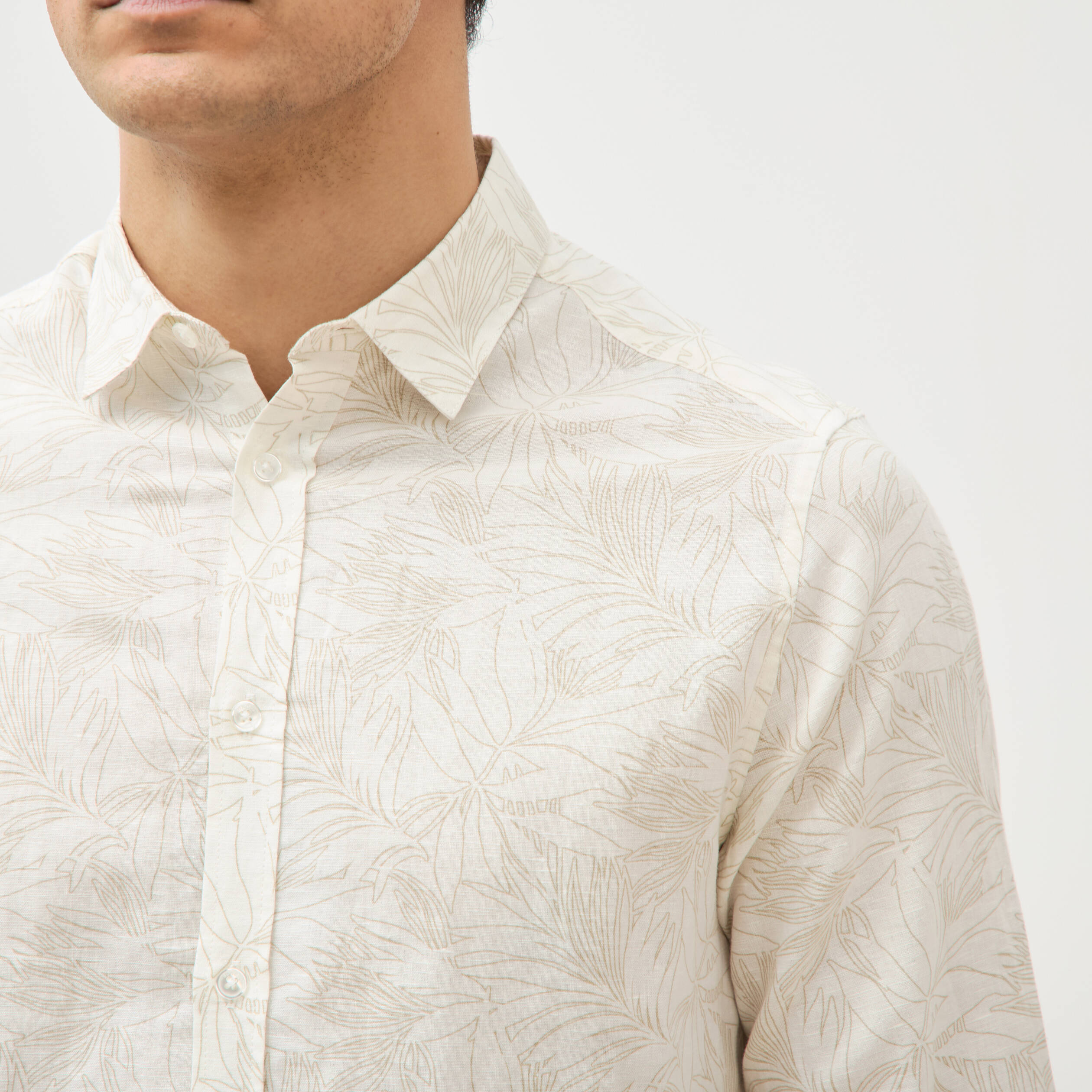 Chemise manches longues blanc homme