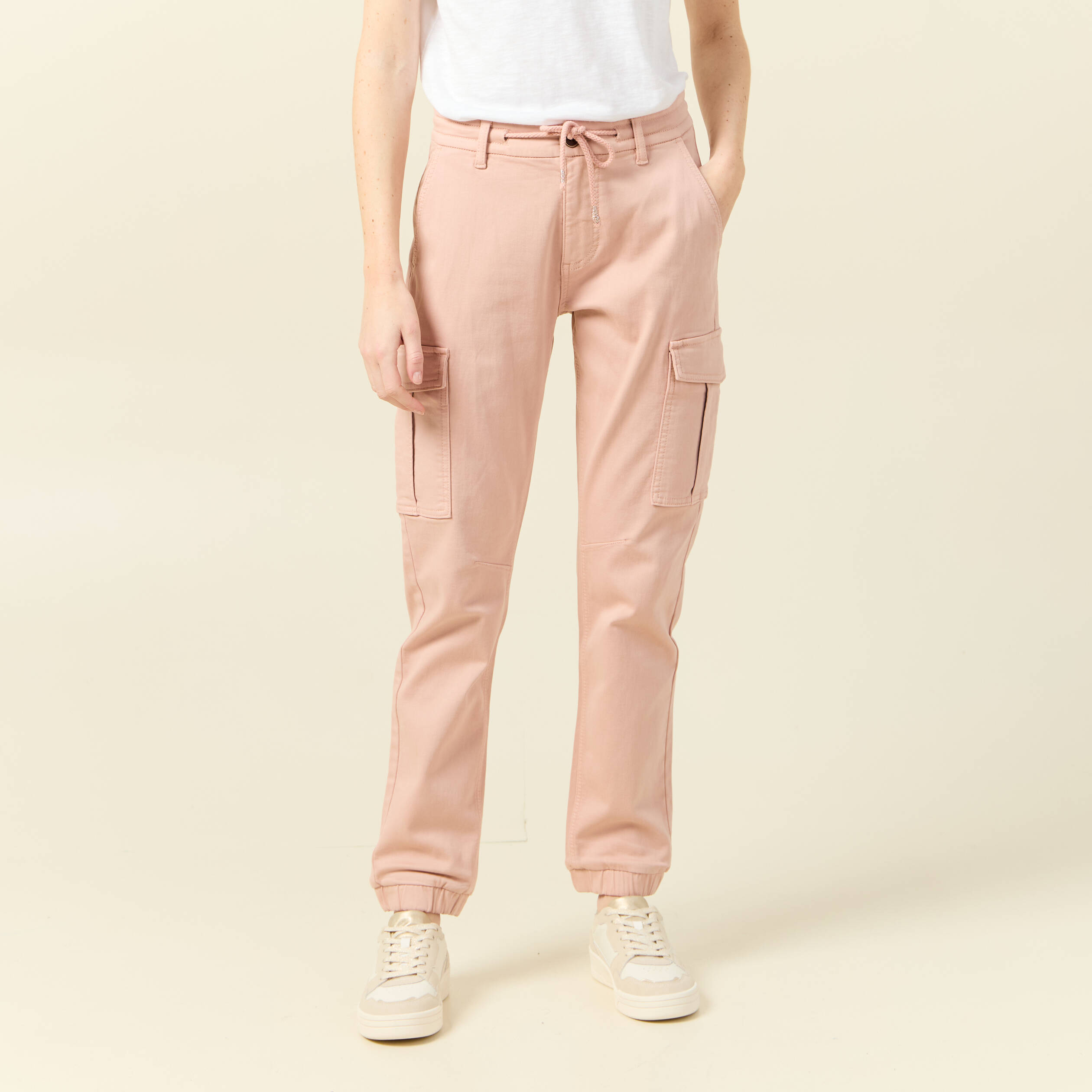 pantalon cargo battle 78eme vieux rose femme Pantalon cargo battle 7/8ème vieux rose femme