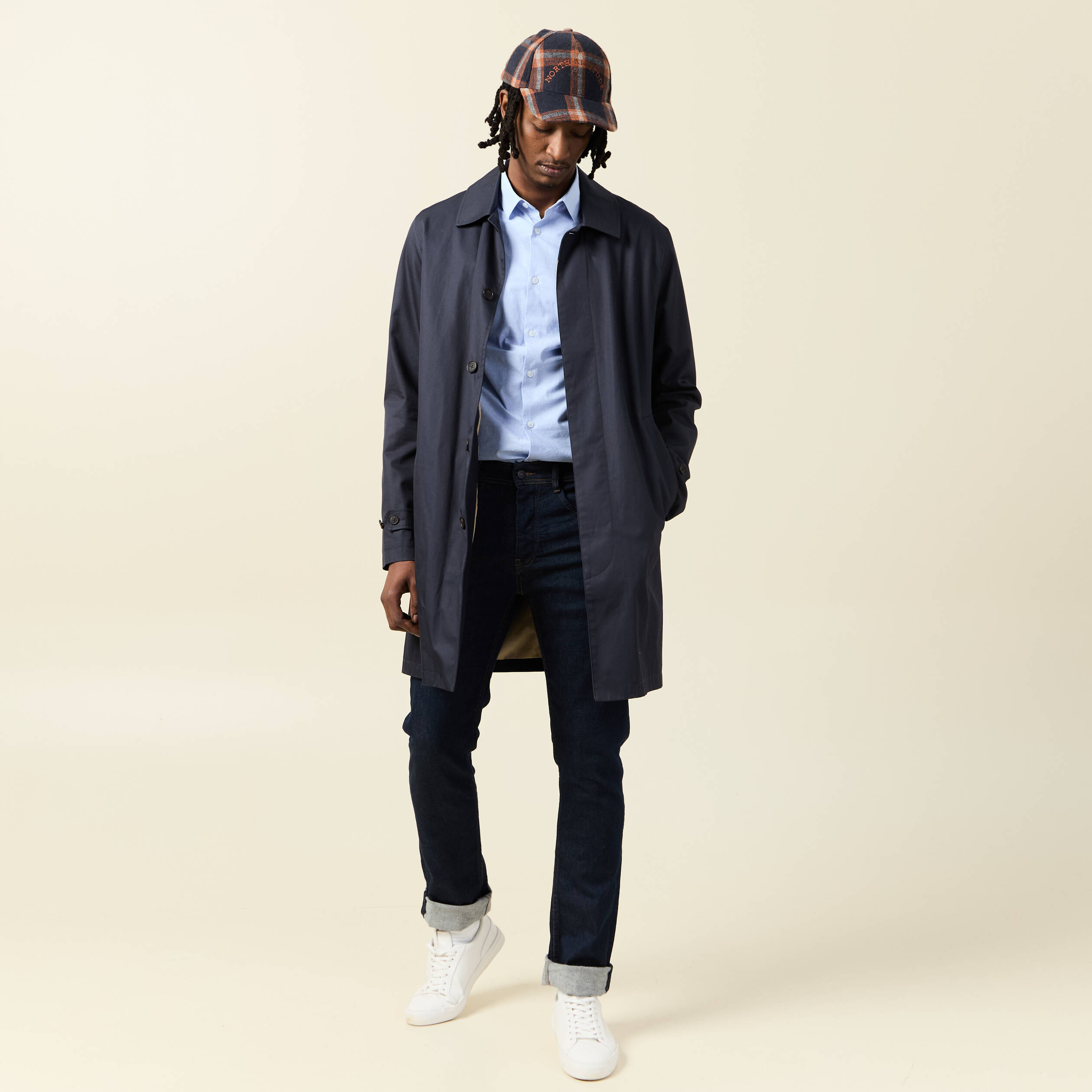 Chemise Bonobos Homme Taille XL - Slim Fit - Imprimé Requin Bleu - Manches Longues - Occasion Très Bon état