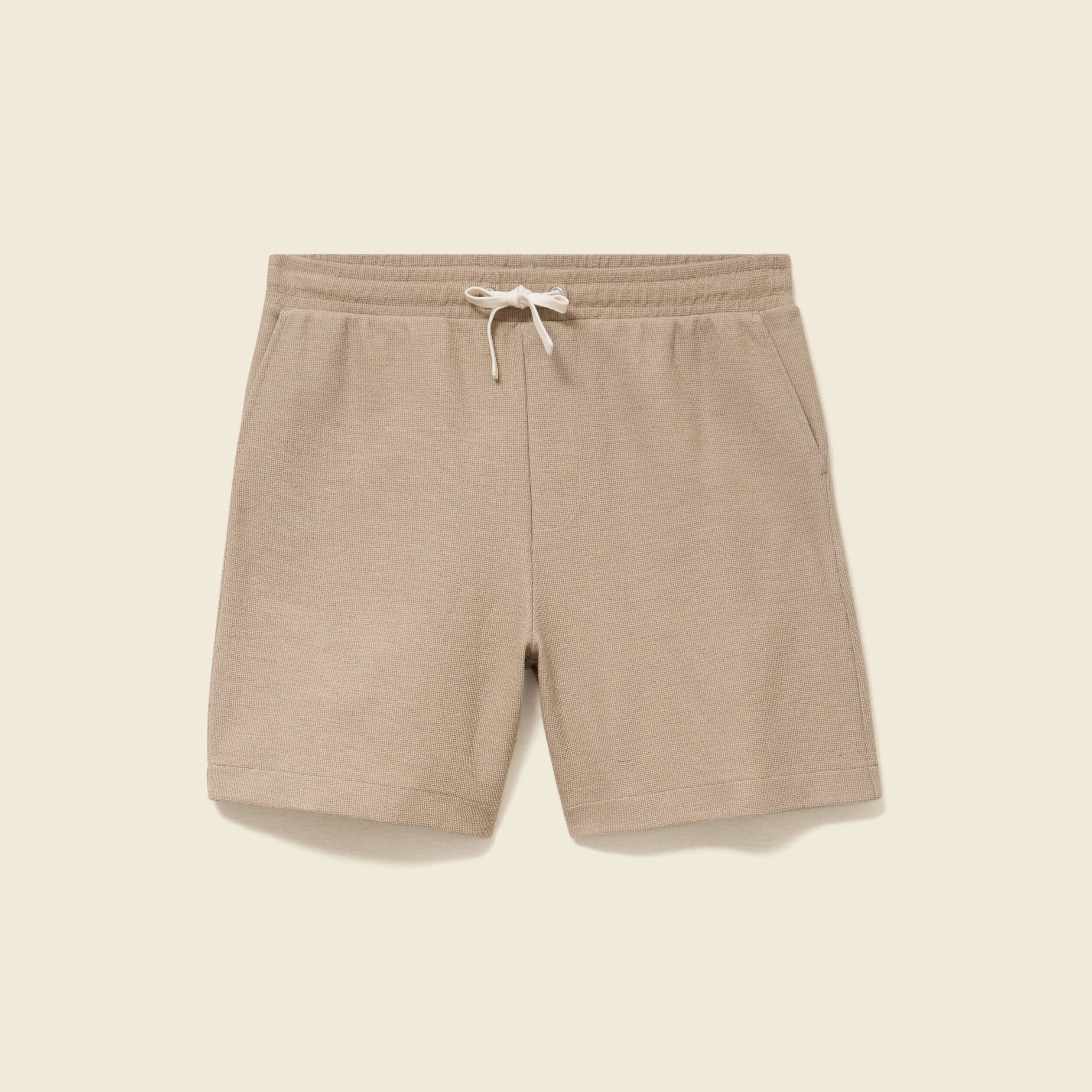 Short droit avec cordon beige homme