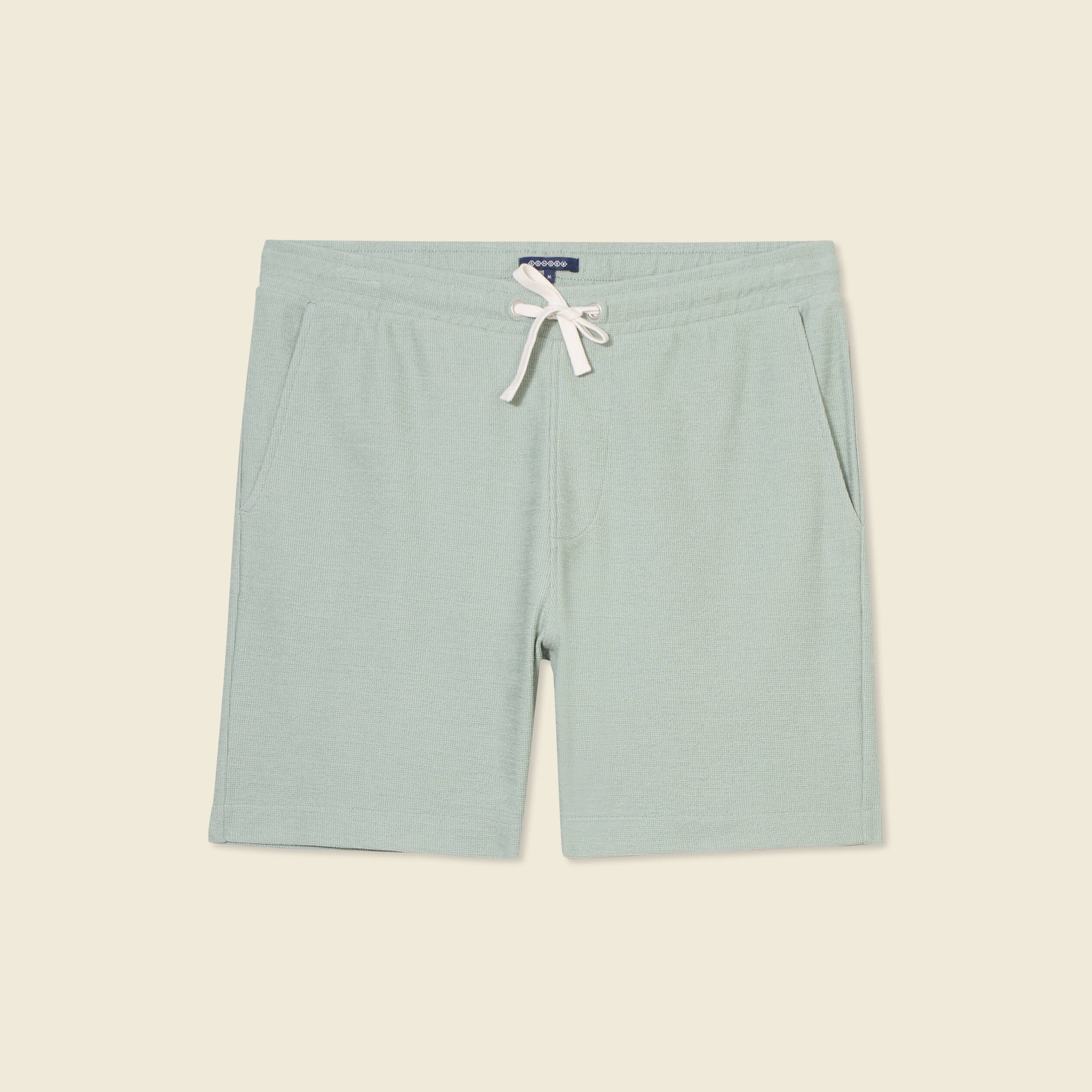 Short droit avec cordon vert olive homme