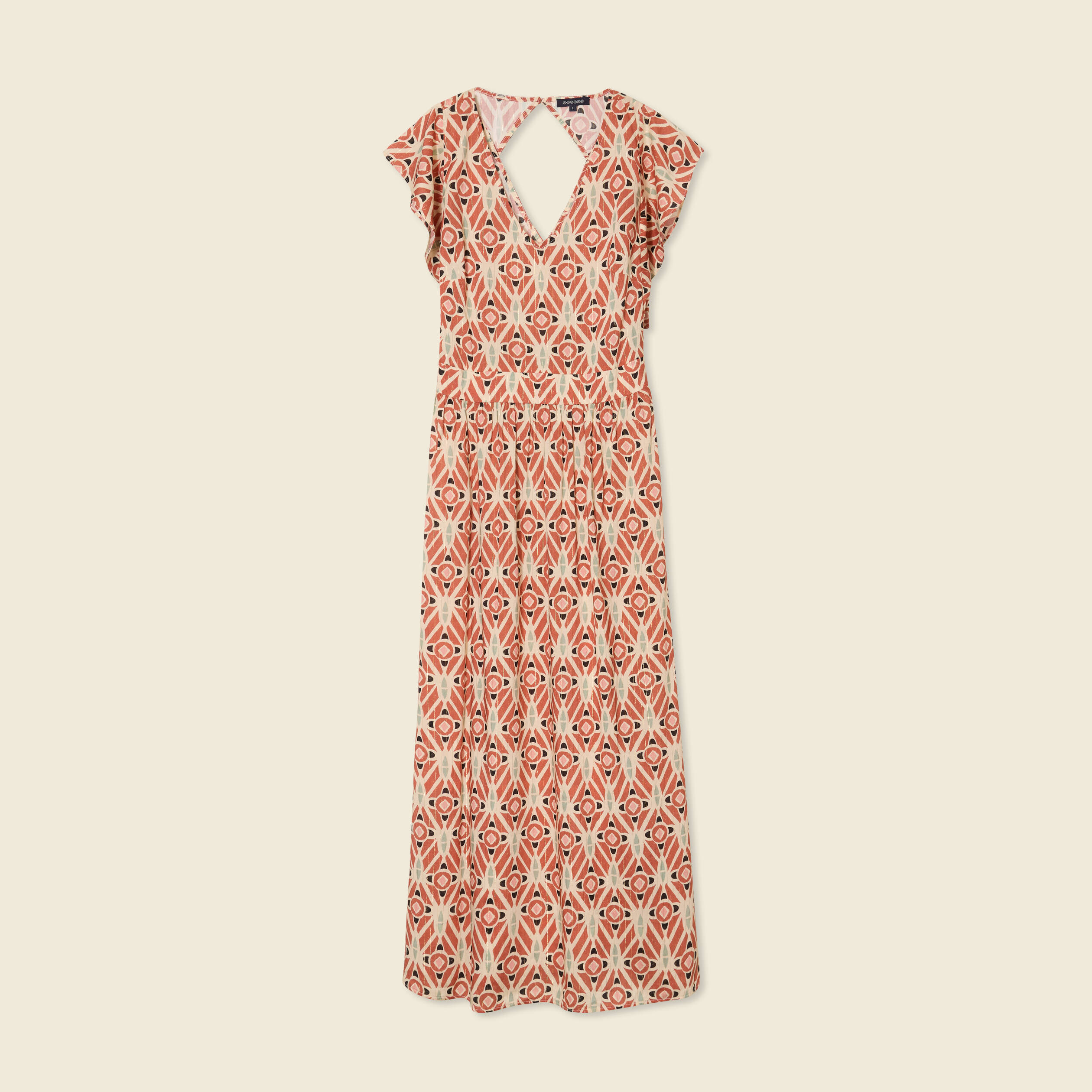robe longue droite fluide terracotta femme Robe longue droite fluide terracotta femme