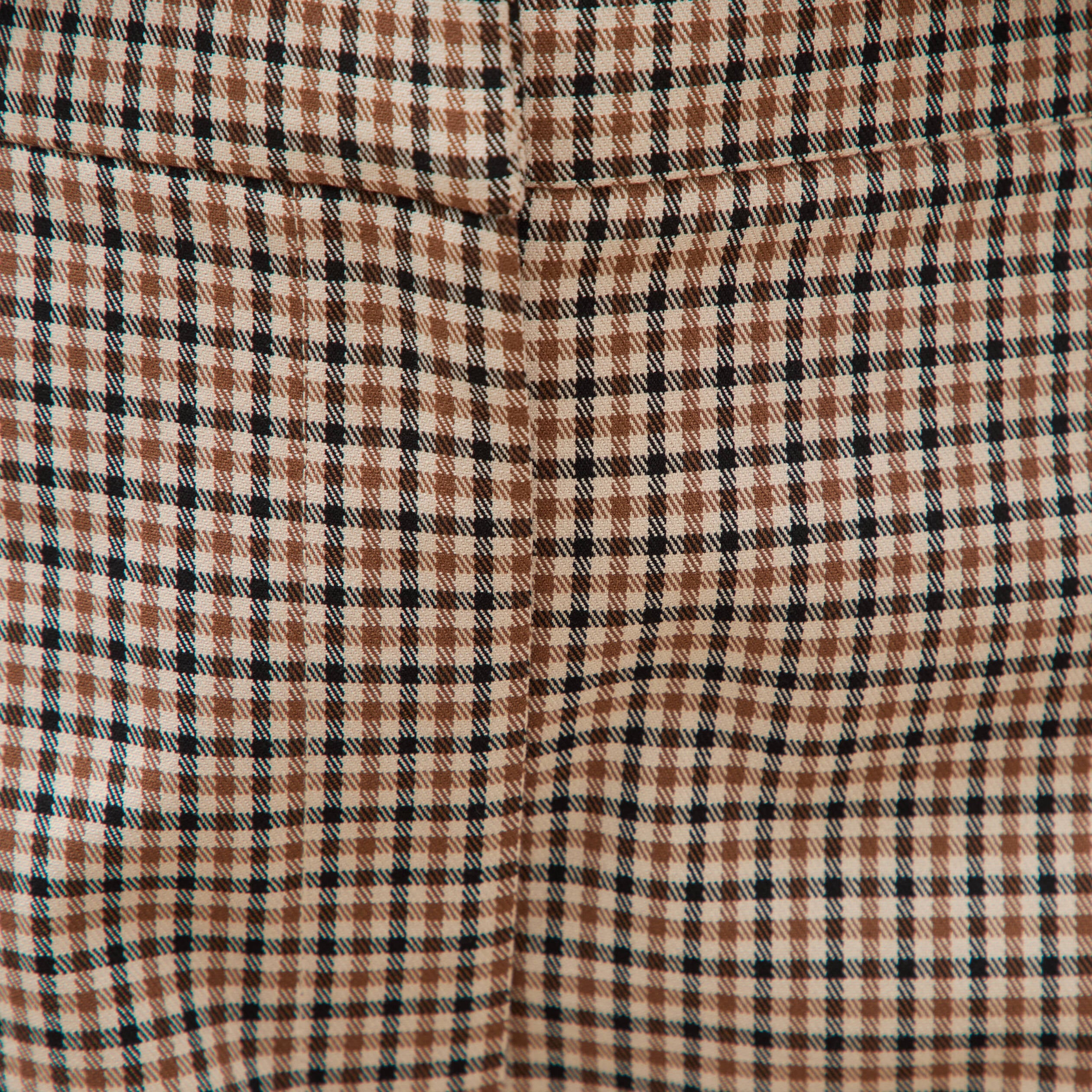 Pantalon barrel bas resserr&eacute; &agrave; carreaux ficelle femme
