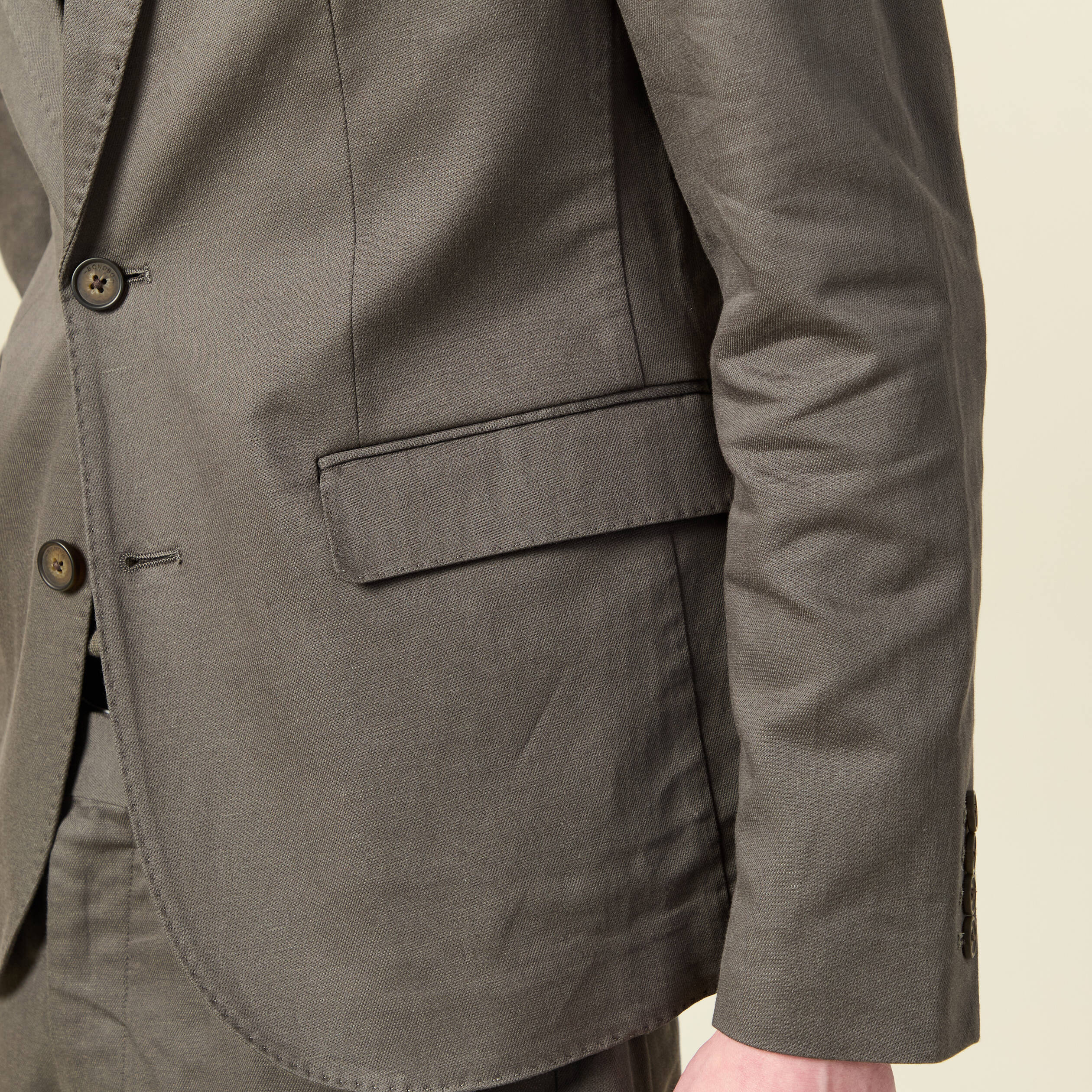 Blazer manches longues col classique vert fonc&eacute; homme
