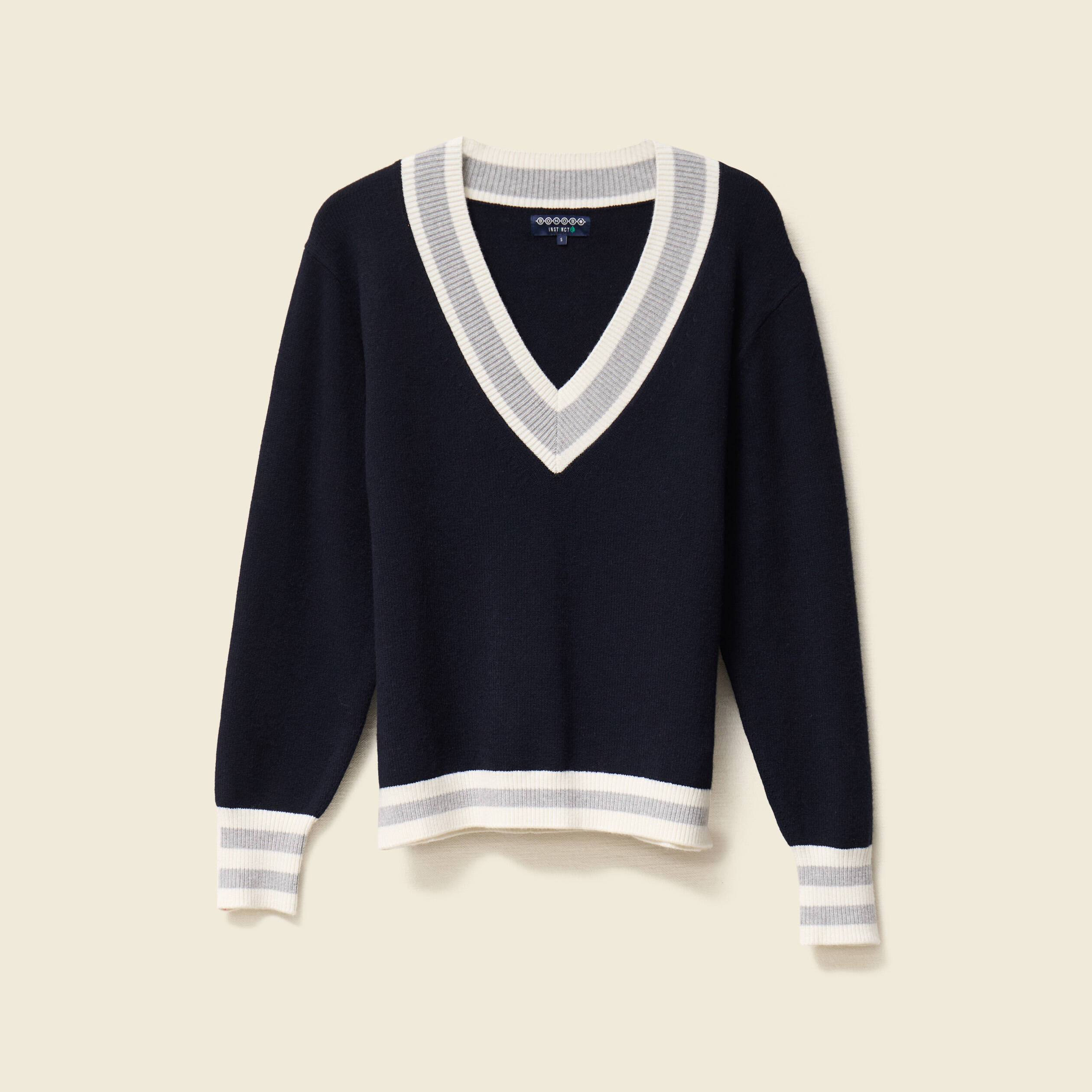 Pull manches longues bleu marine femme