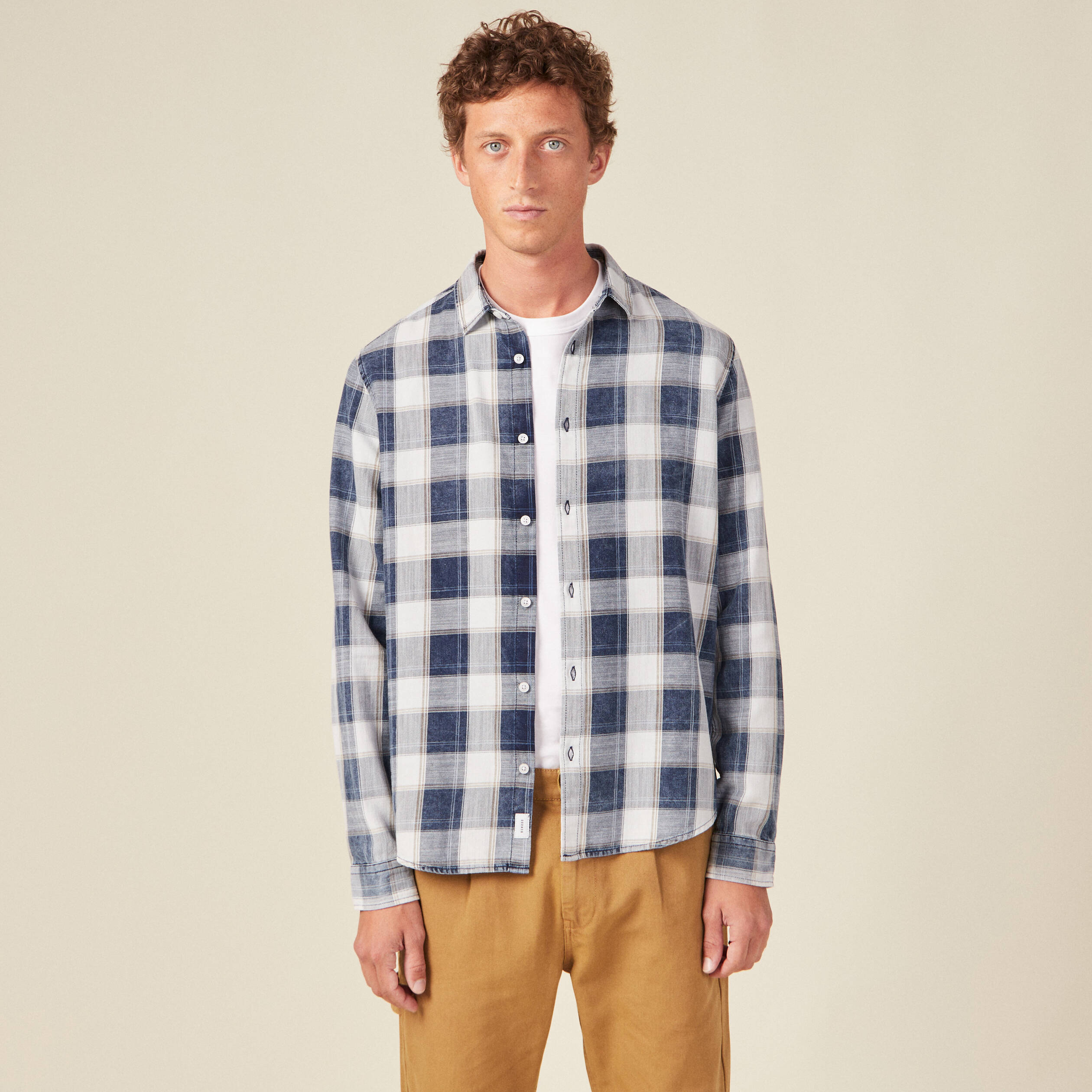 Chemise manches longues ecru homme