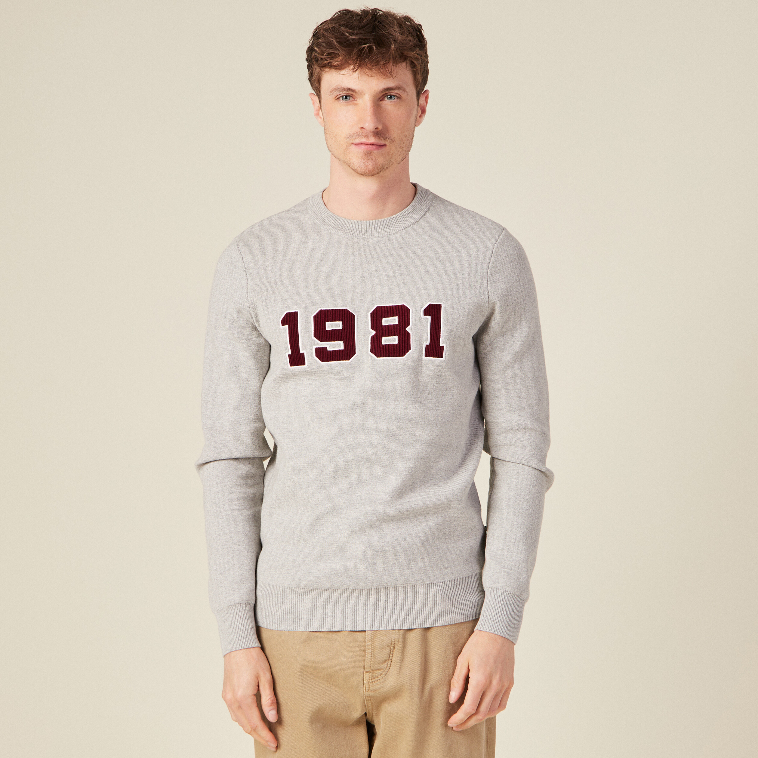 pull manches longues col rond gris fonce homme Pull manches longues col rond gris foncé homme