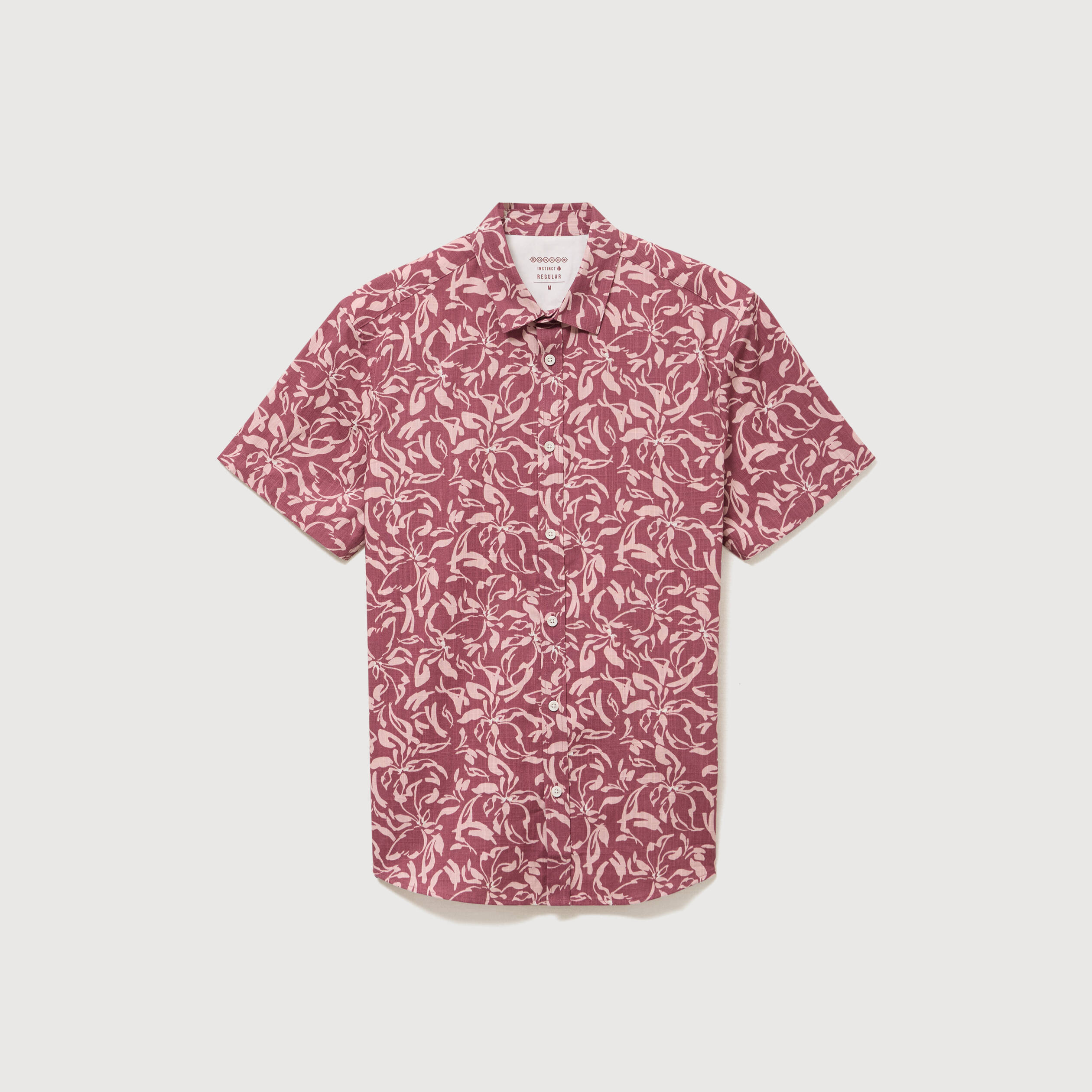 Chemise manches courtes vieux rose homme