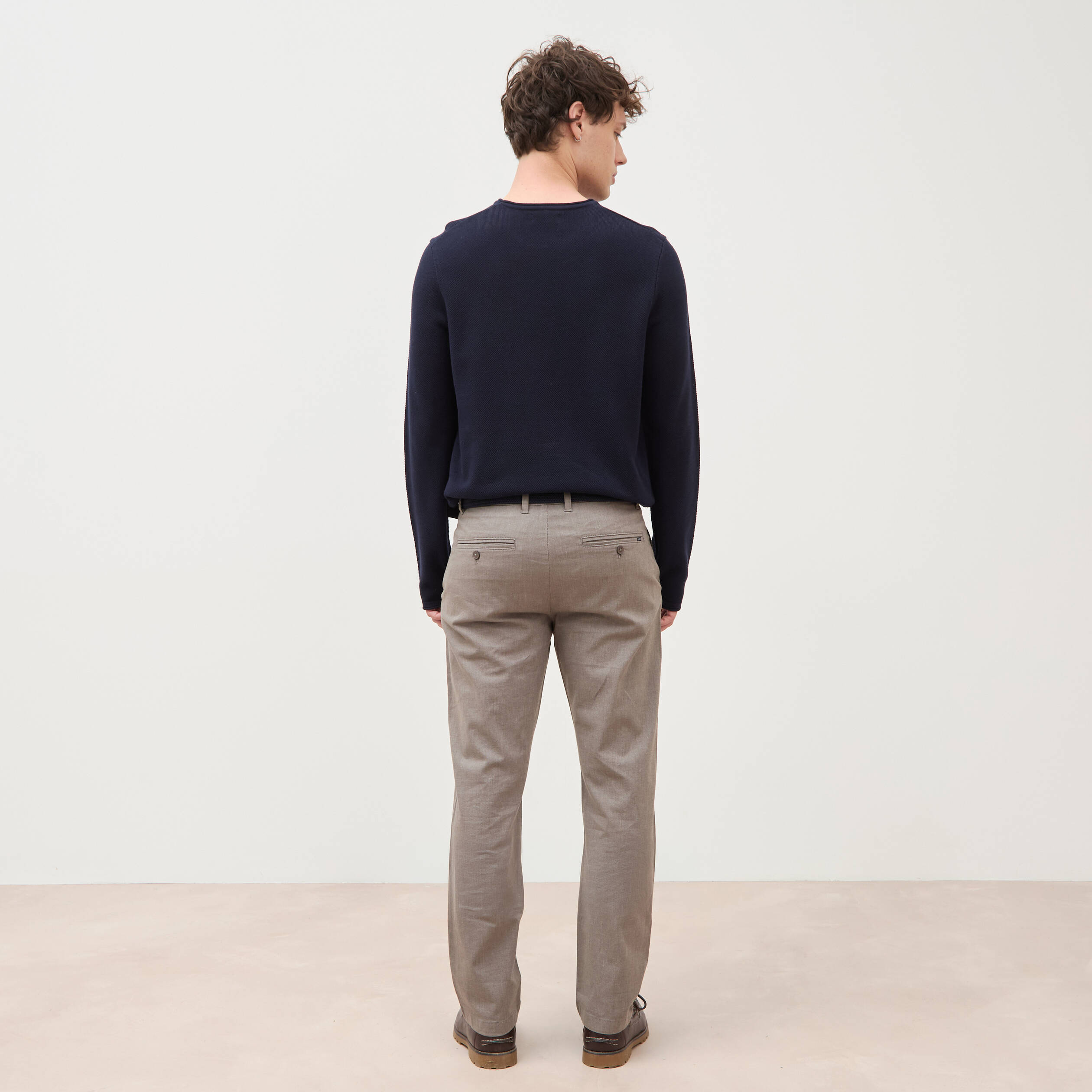 Pantalon chino straight taupe homme