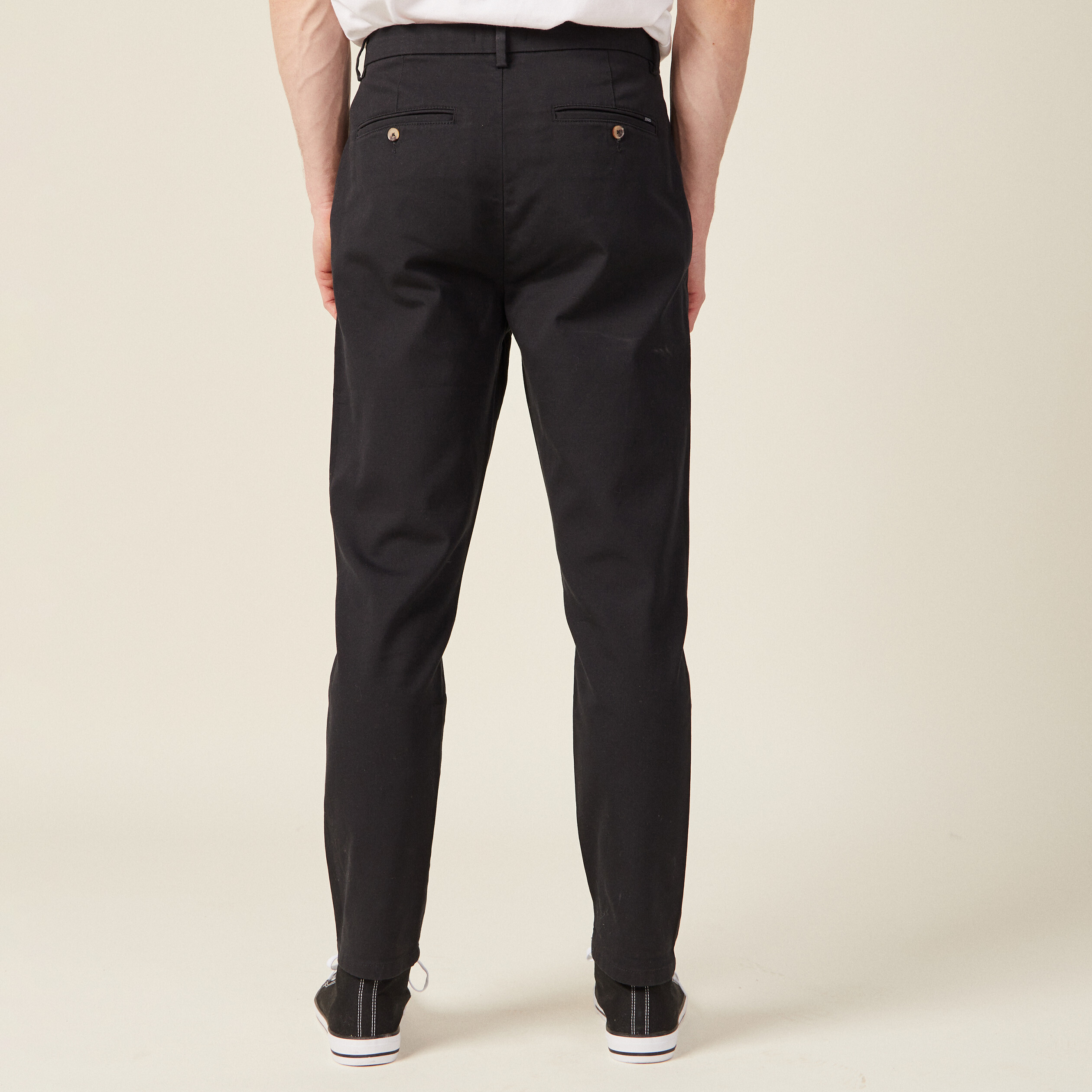 Pantalon chino 7/8ème noir homme