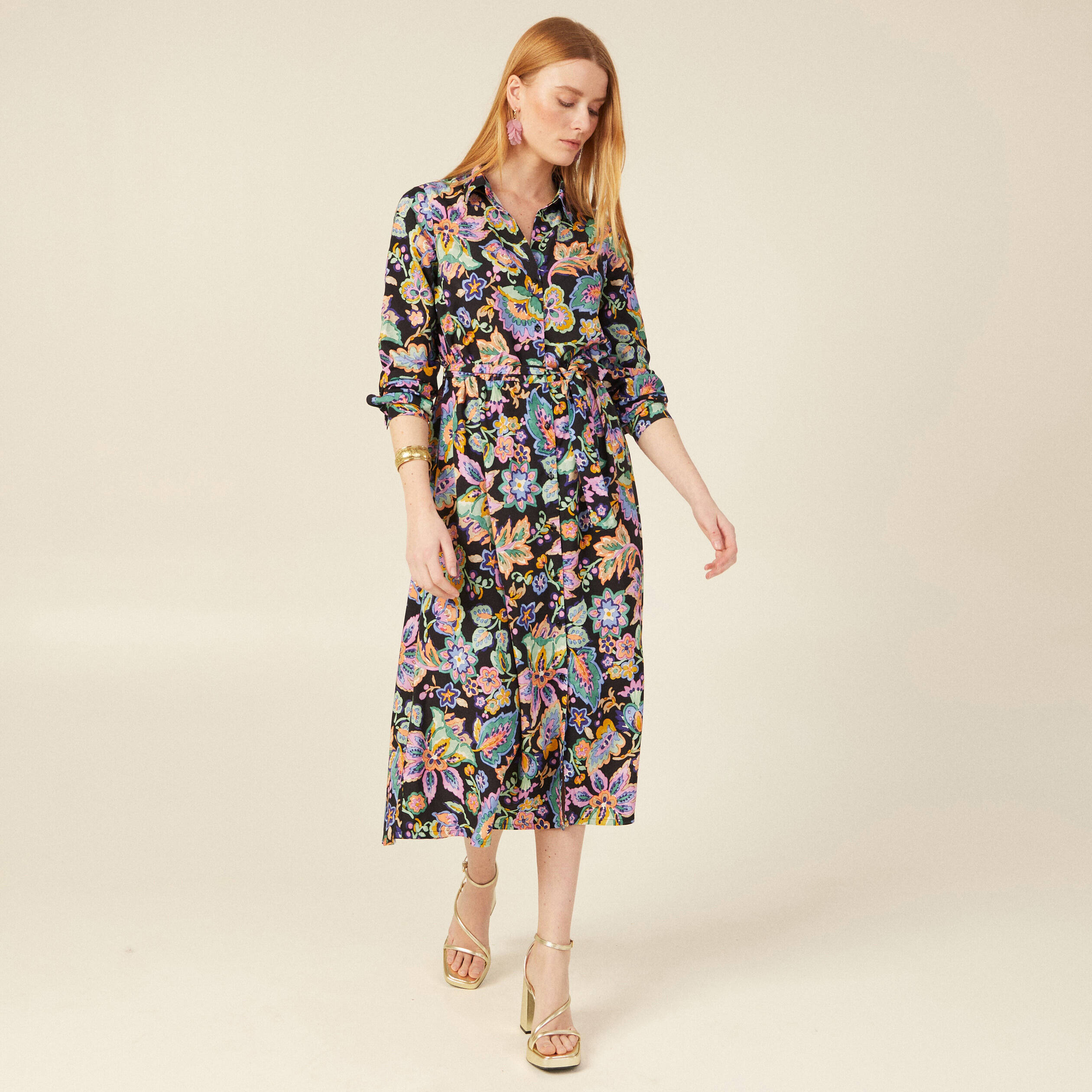 robe midi droite multicolore femme Robe midi droite multicolore femme